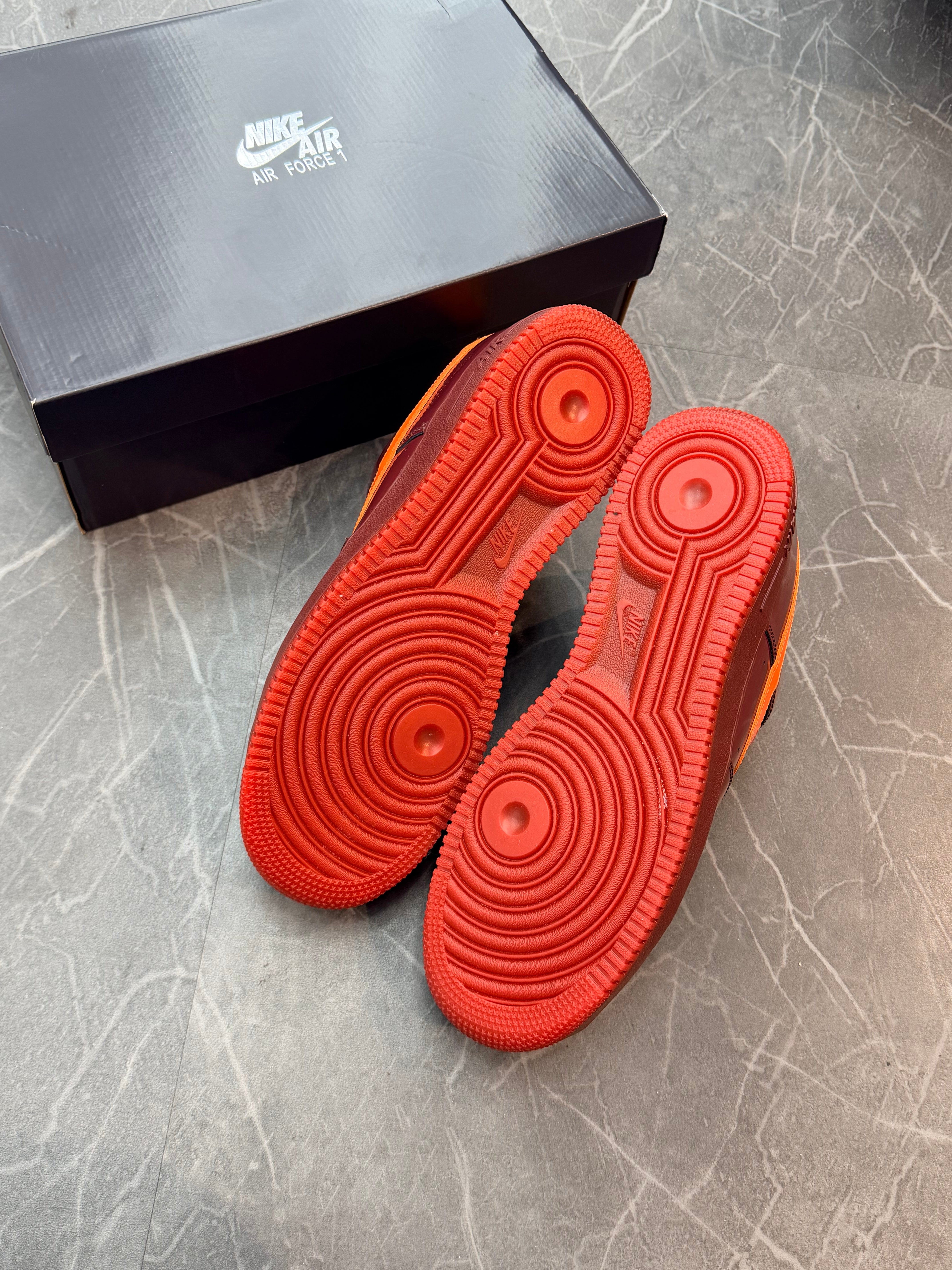 Nike Air Force 1 Low Patent Leather Dark Team Red Safety Orange