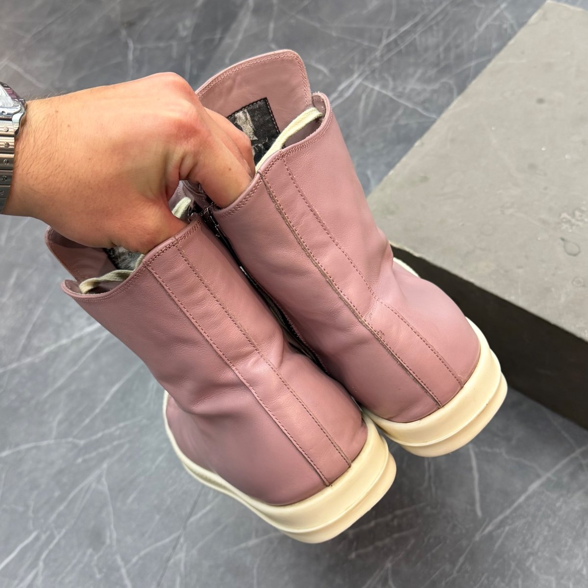 Rick Owens Lido High Sneaks Dusty Pink - sole