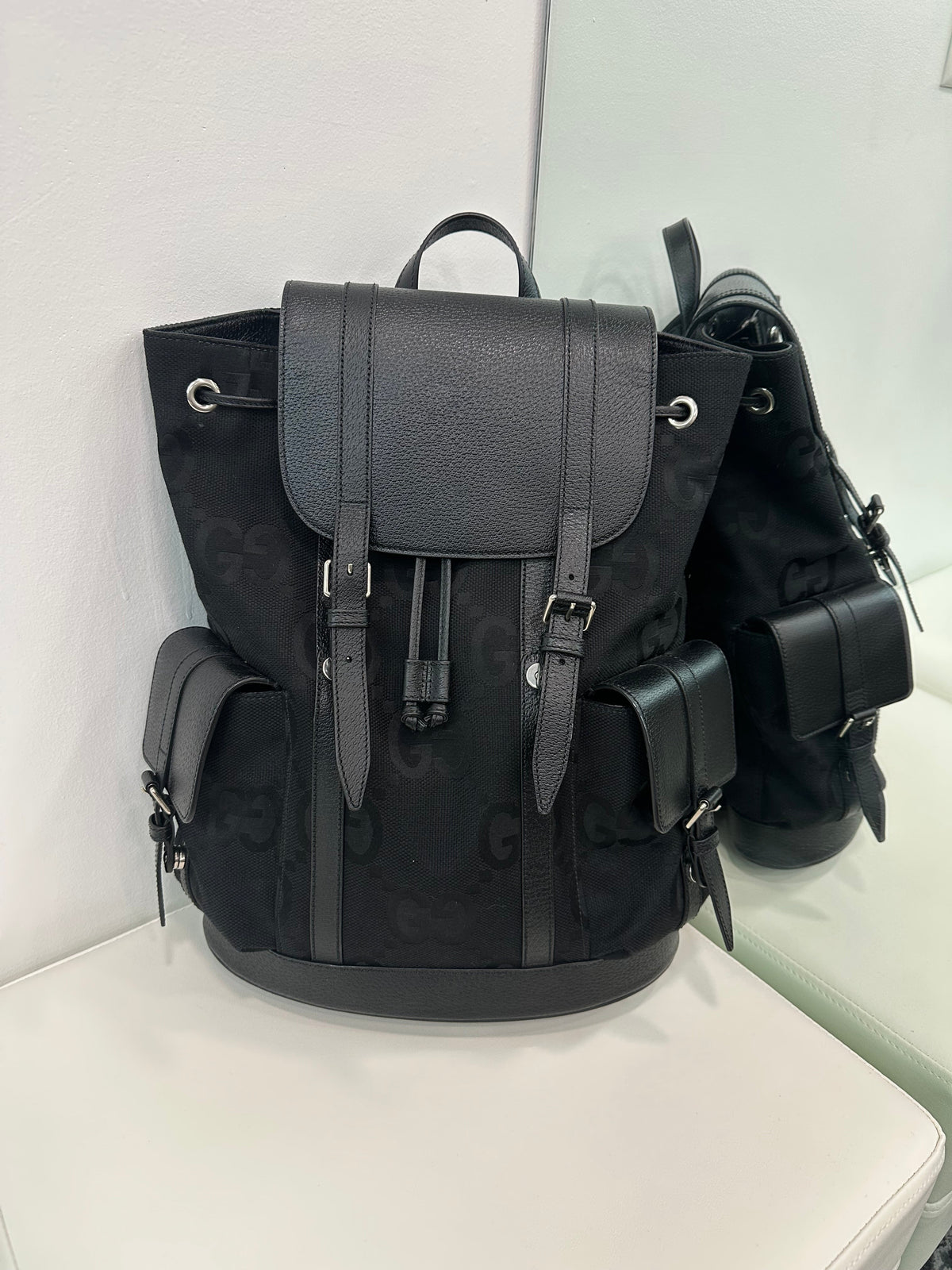 Gucci Jumbo GG Backpack Black (Size OS) - Image 7