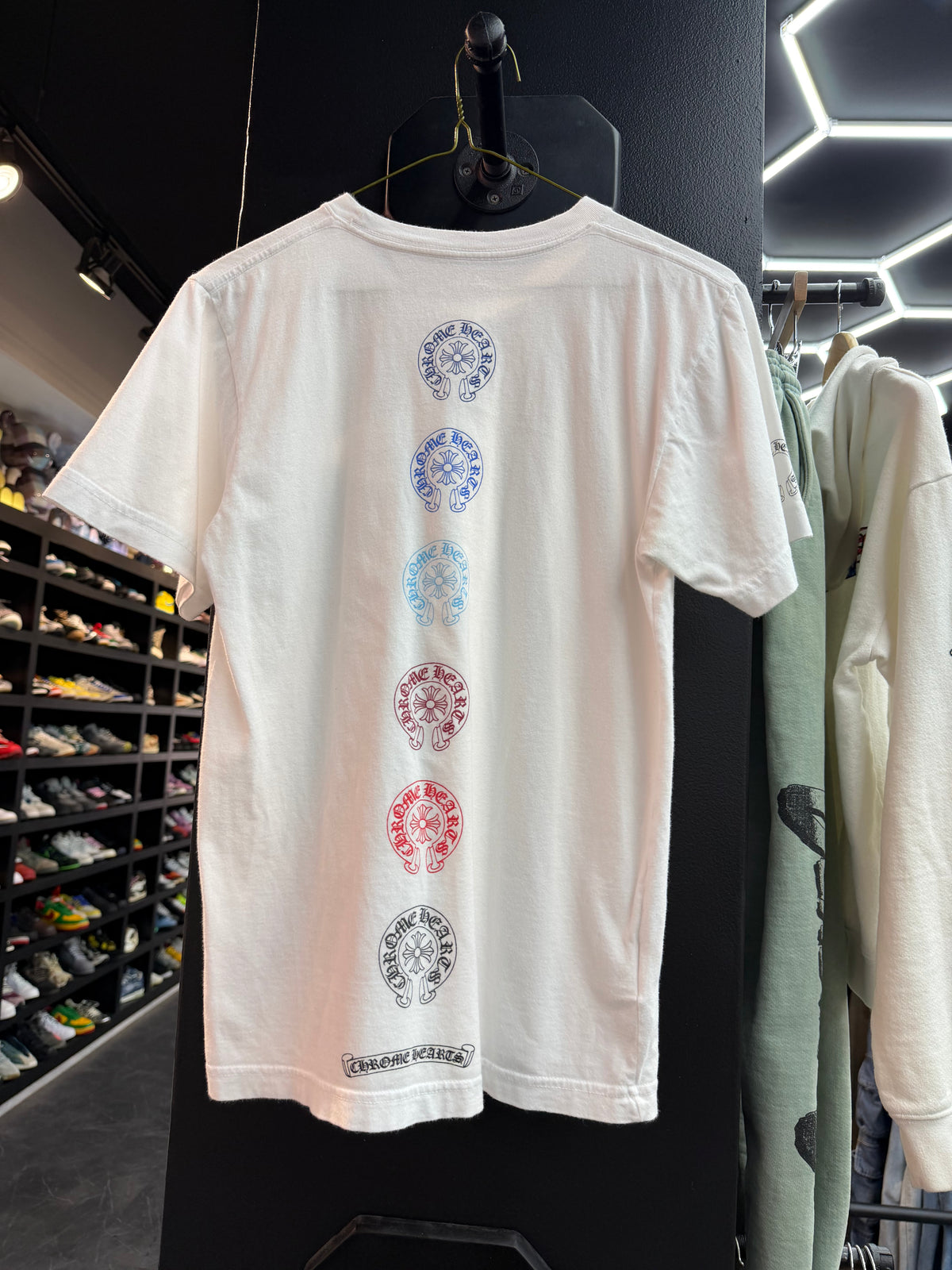 Chrome Hearts Multicolor Horseshoe Spine Tee White