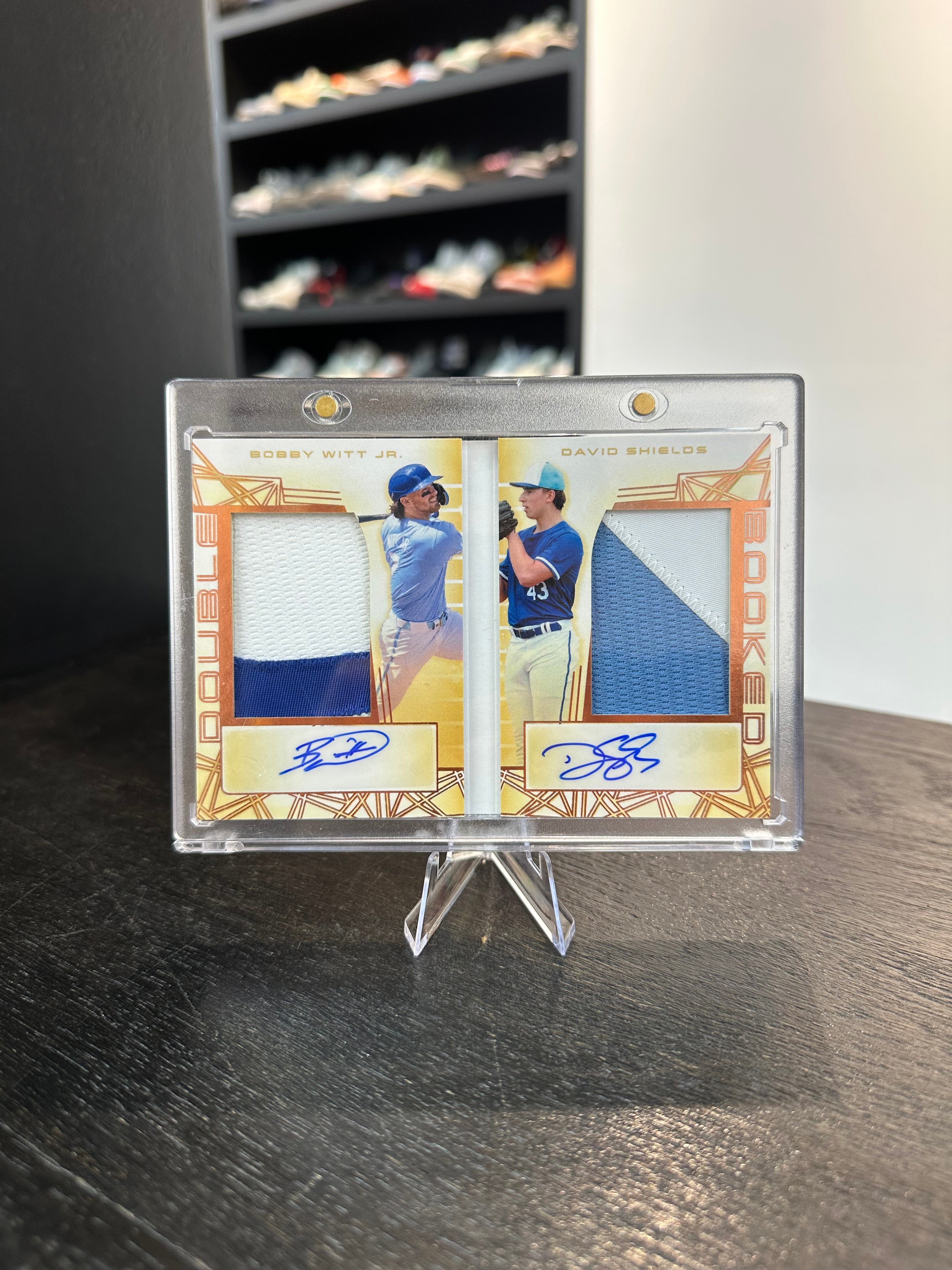 2024 Leaf Trinity Bobby Witt Jr/ David Shields Double Booked Patch Auto /25