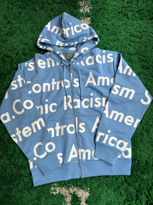 Denim Tears SRCA Zip Up Hoodie Blue