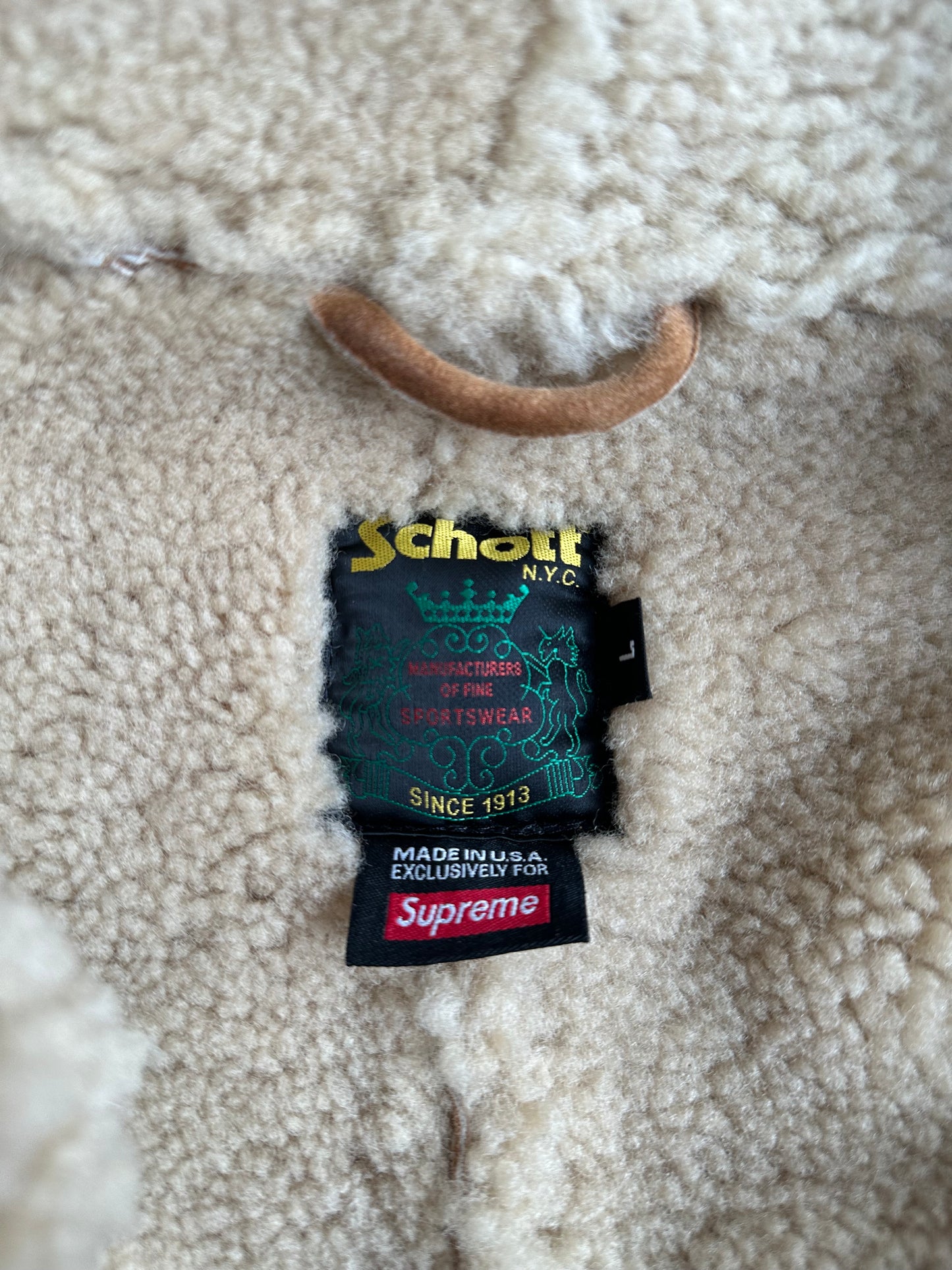 Supreme Schott Shearling Bomber Jacket “Brown”