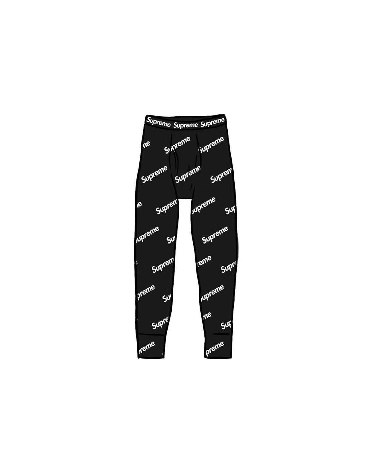 Supreme Hanes Thermal Pants black