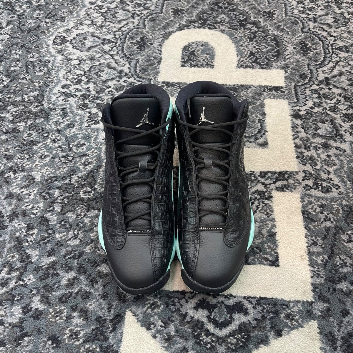 Jordan 13 Retro Black Island Green (Size 12) (Lightly Worn)