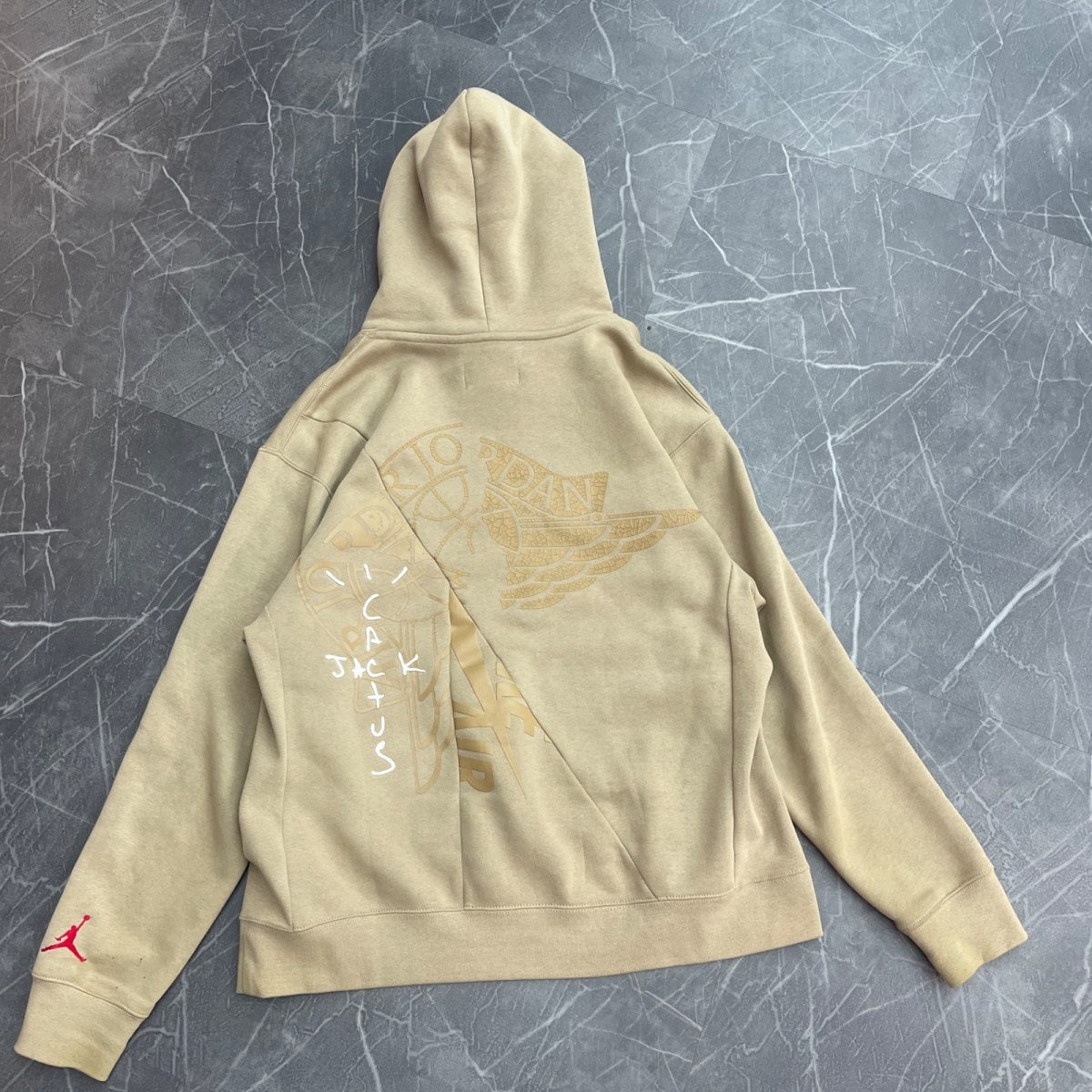 Travis Scott Cactus Jack x Jordan Pullover Hoodie Khaki/University Red - Image 3