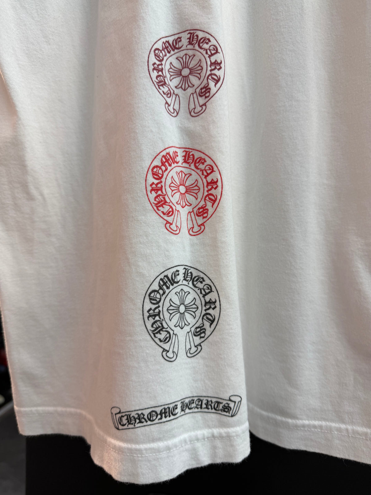 Chrome Hearts Multicolor Horseshoe Spine Tee White