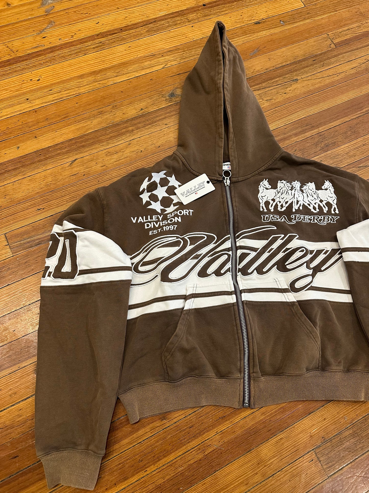 Vale Forever Zip Up “Brown Cursive”