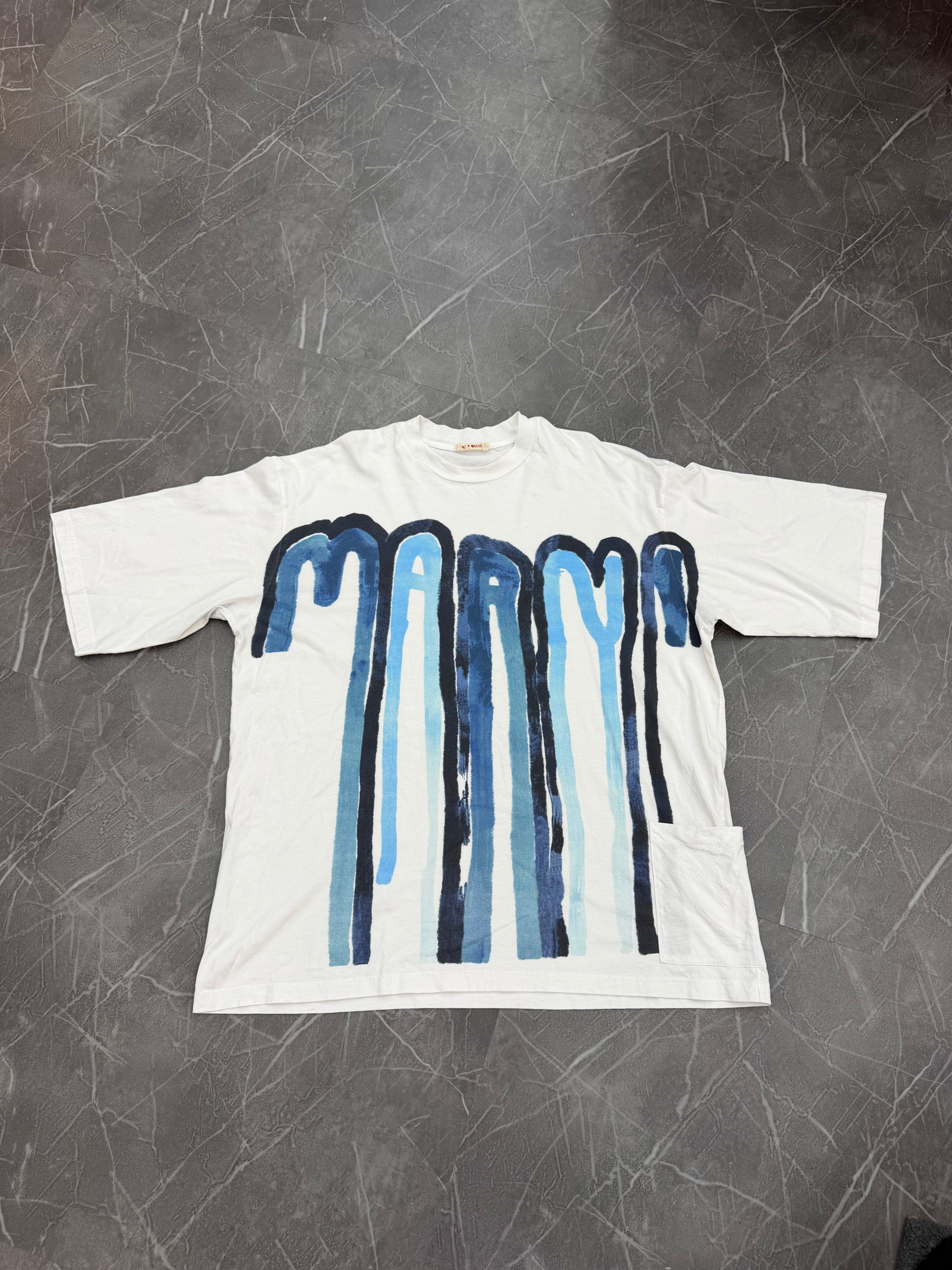 MARNI Paint Water Color Dip Tee “White”