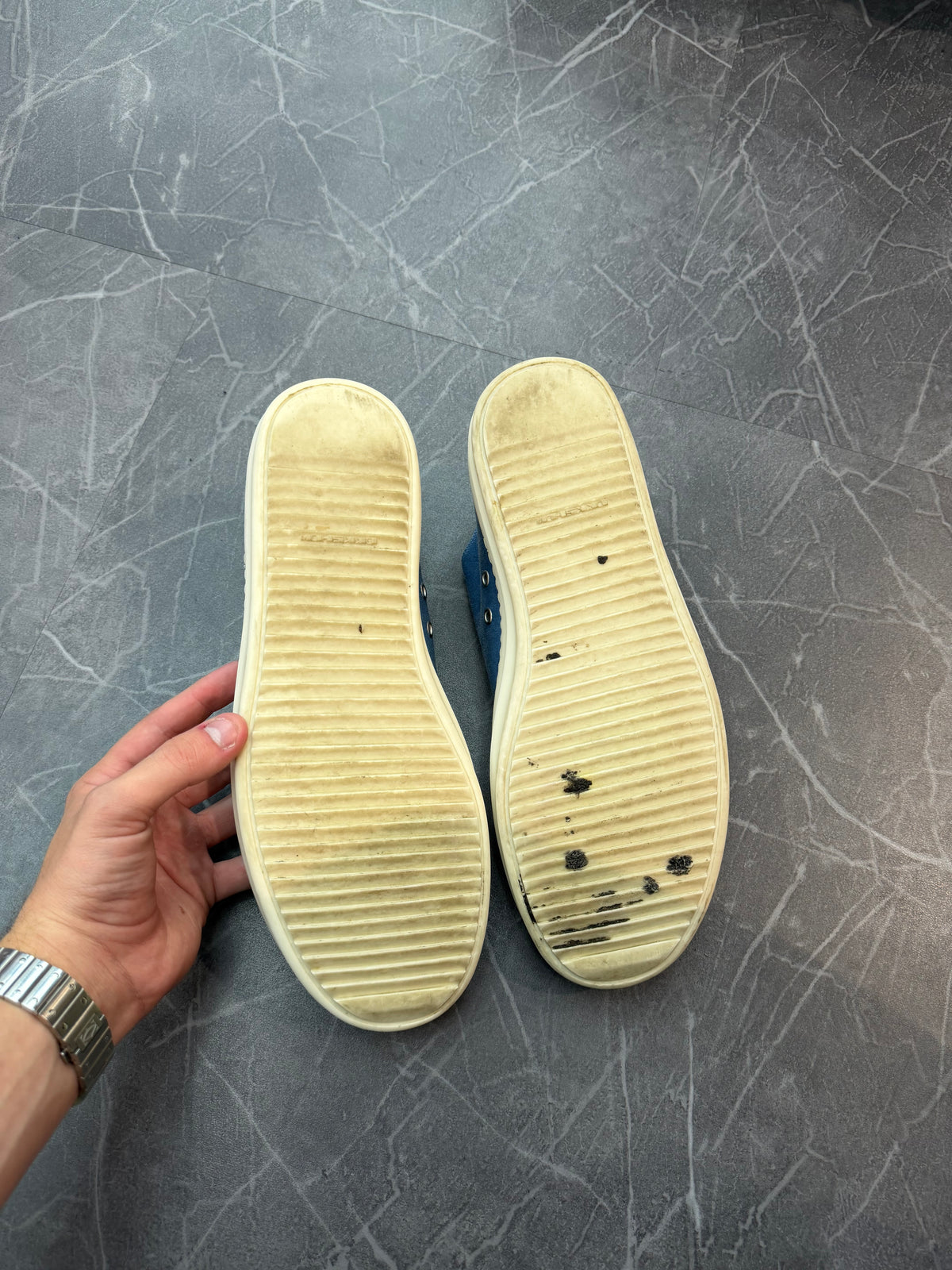 Rick Owens Ramone Cyan Blue Sneakers