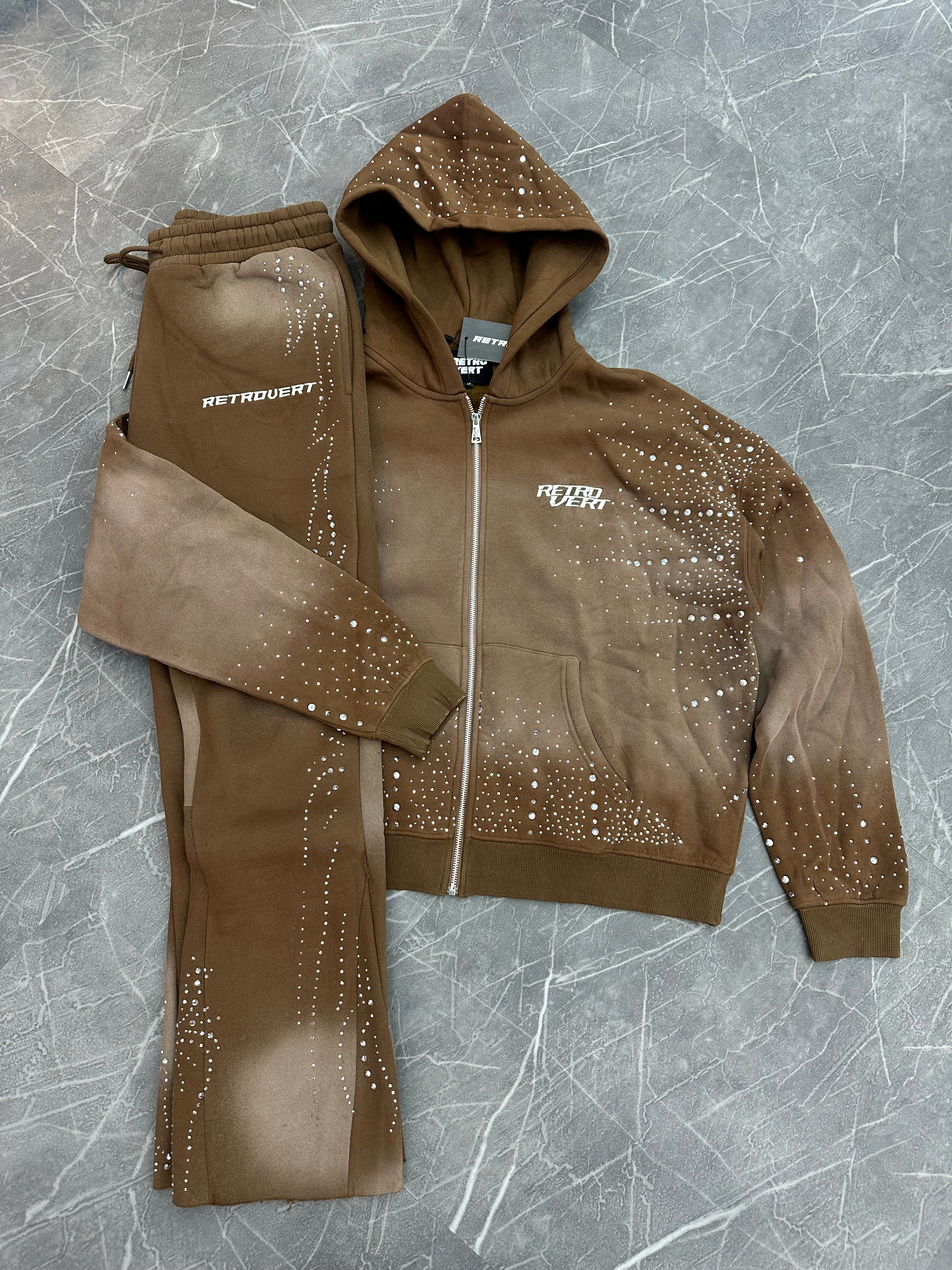 Retrovert Brown Rhinestone Set