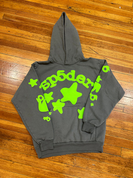 Sp5der Hoodie Beluga Slate Grey/Green