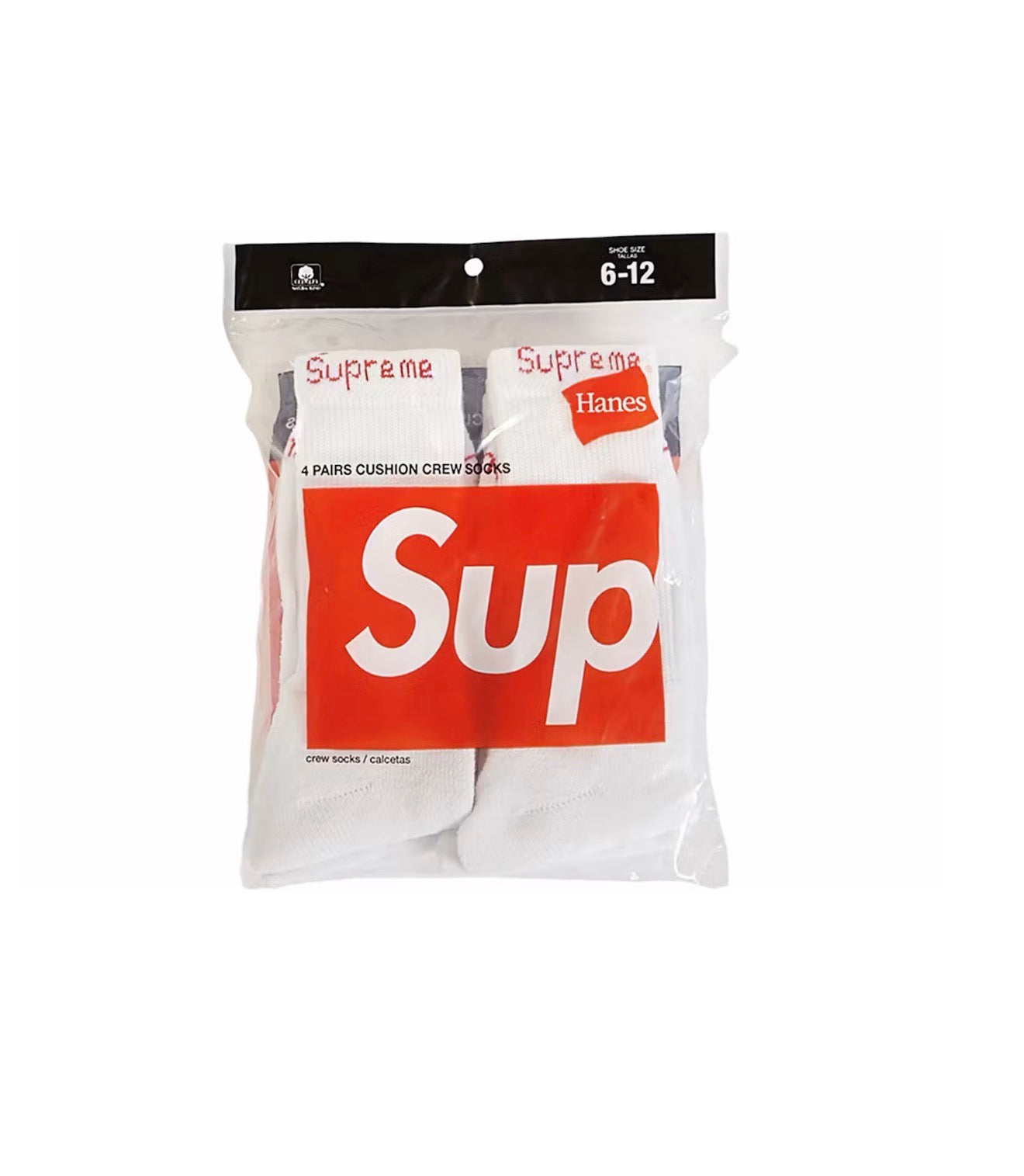 Supreme Socks White (Pack of 4)