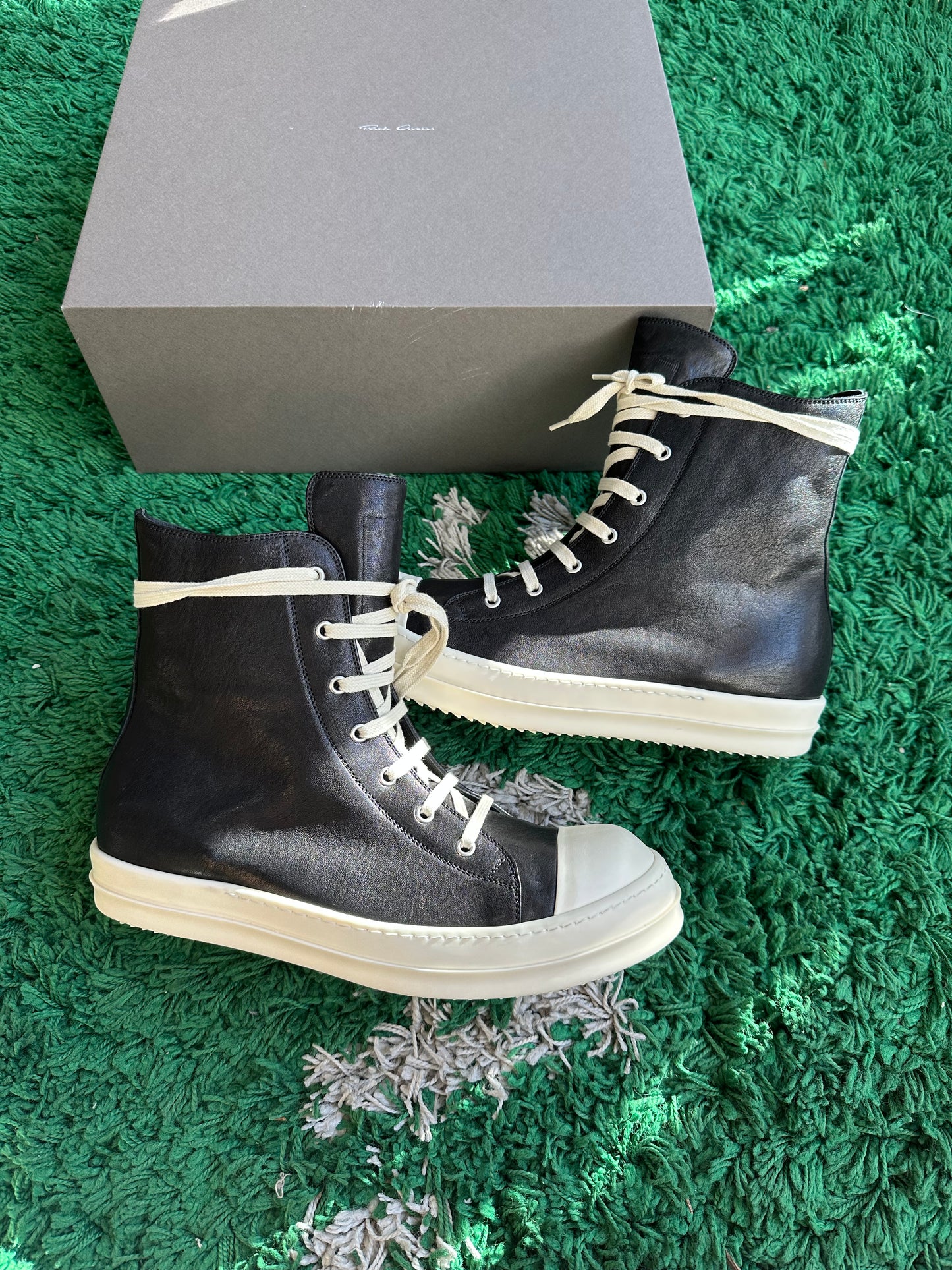 Rick Owen’s Black Hollywood Calf Leather Sneaker