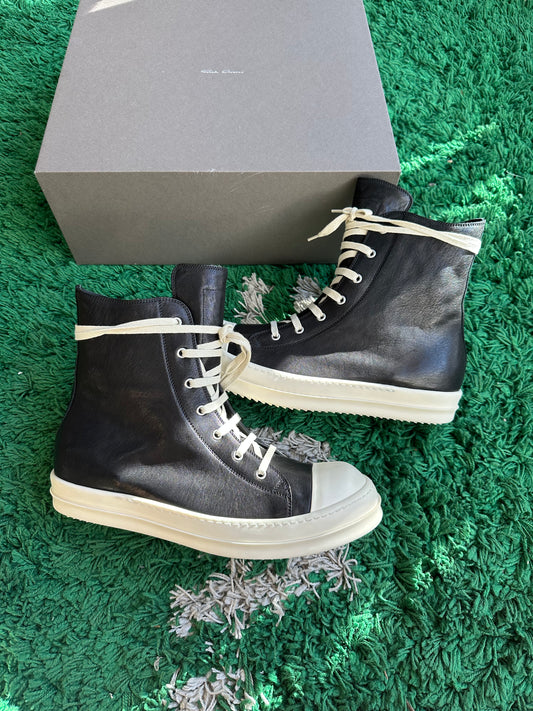 Rick Owen’s Black Hollywood Calf Leather Sneaker