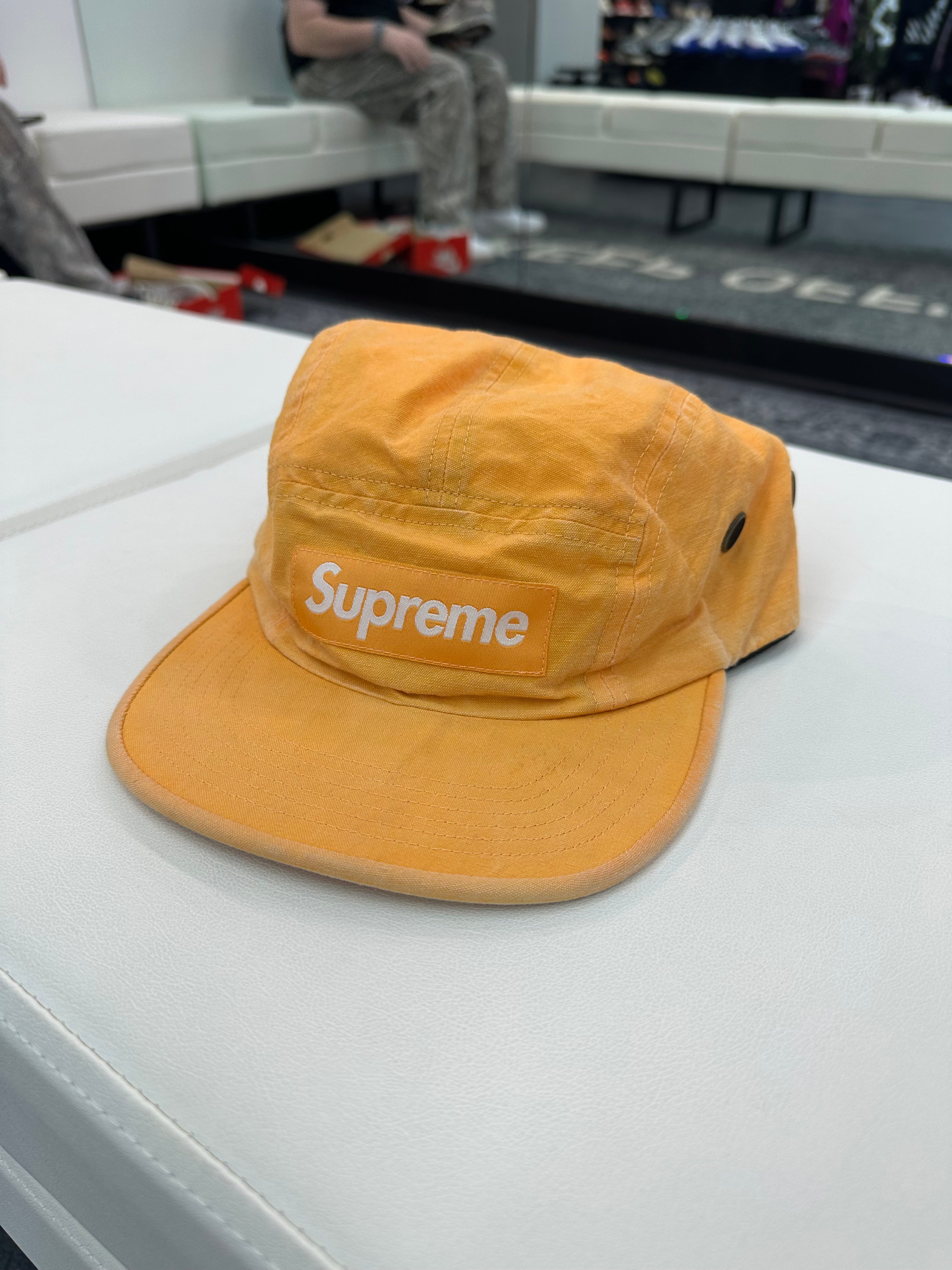 Supreme Orange Waxed Ripstop Camp Cap
