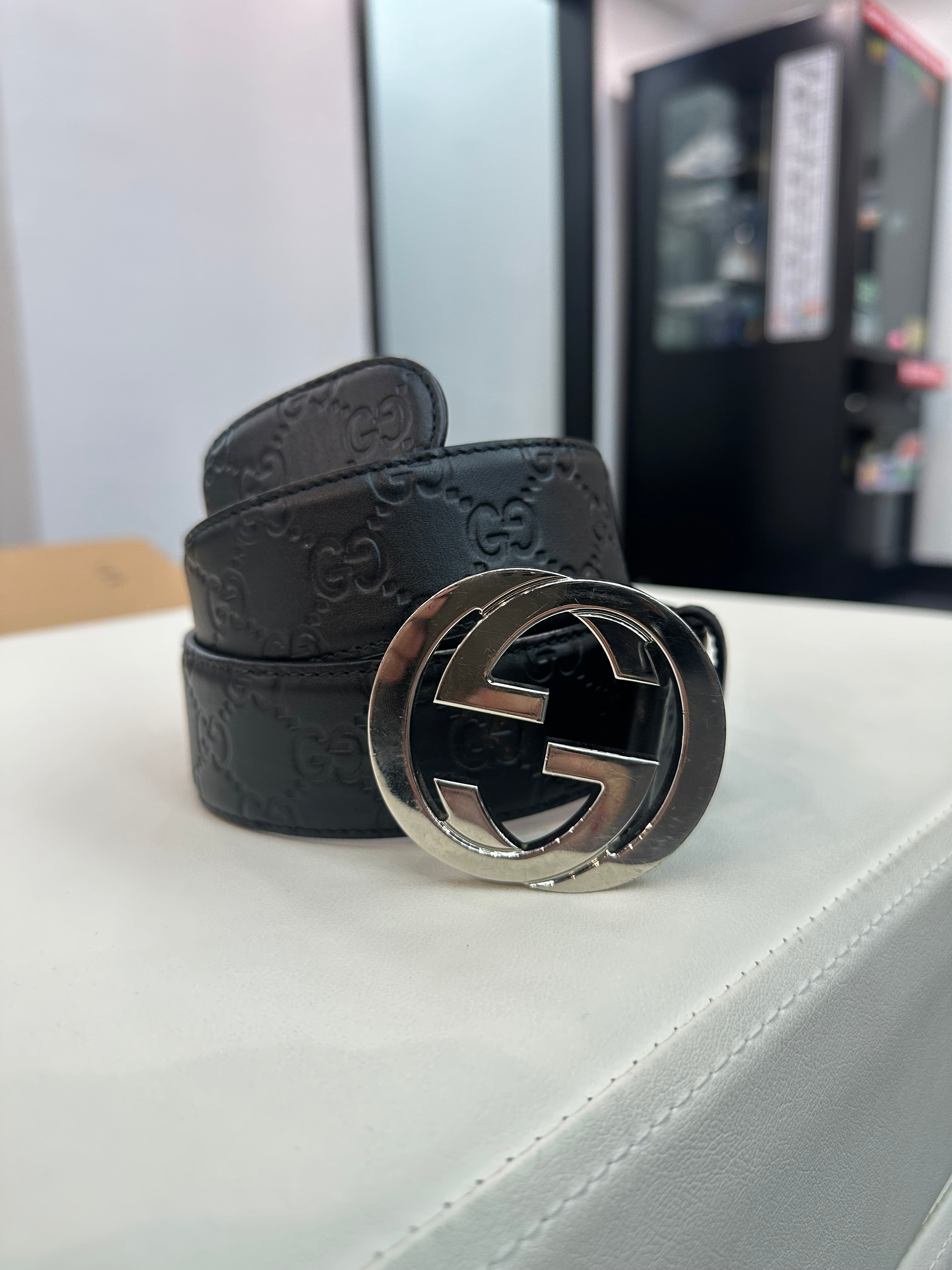 GUCCI Monogram Belt Black