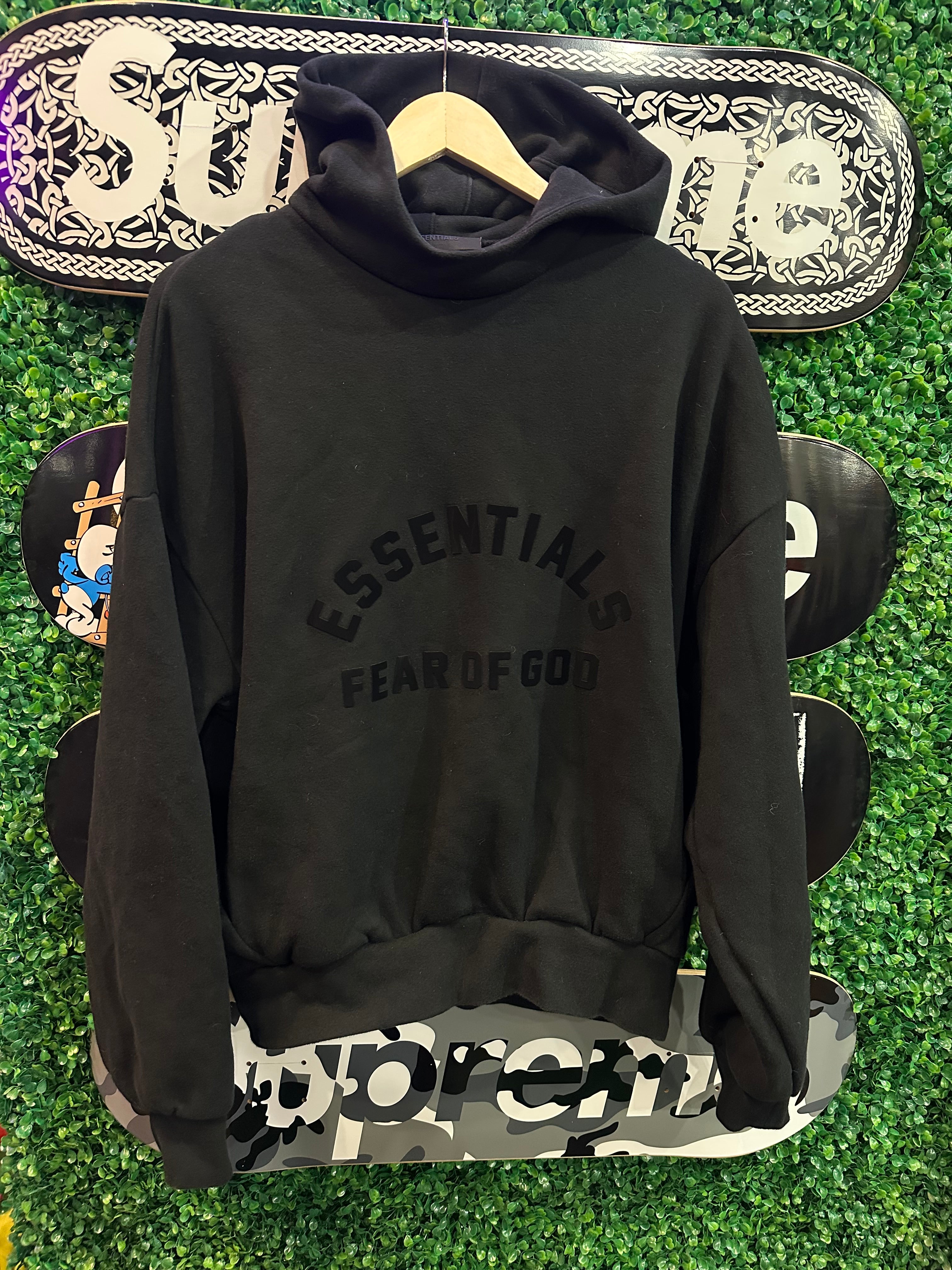 Essentials Hoodie Arch Logo “Black”