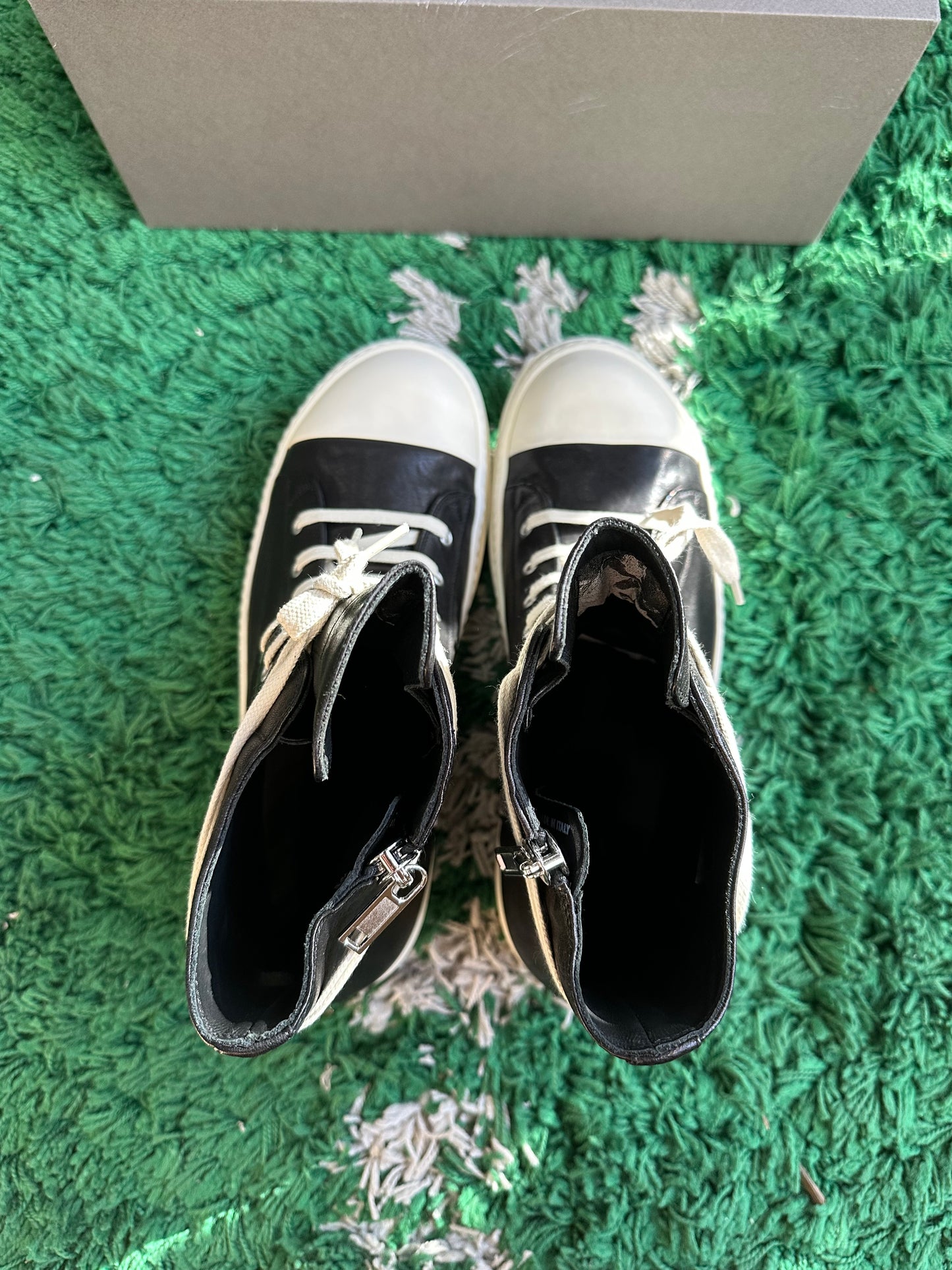 Rick Owen’s Black Hollywood Calf Leather Sneaker