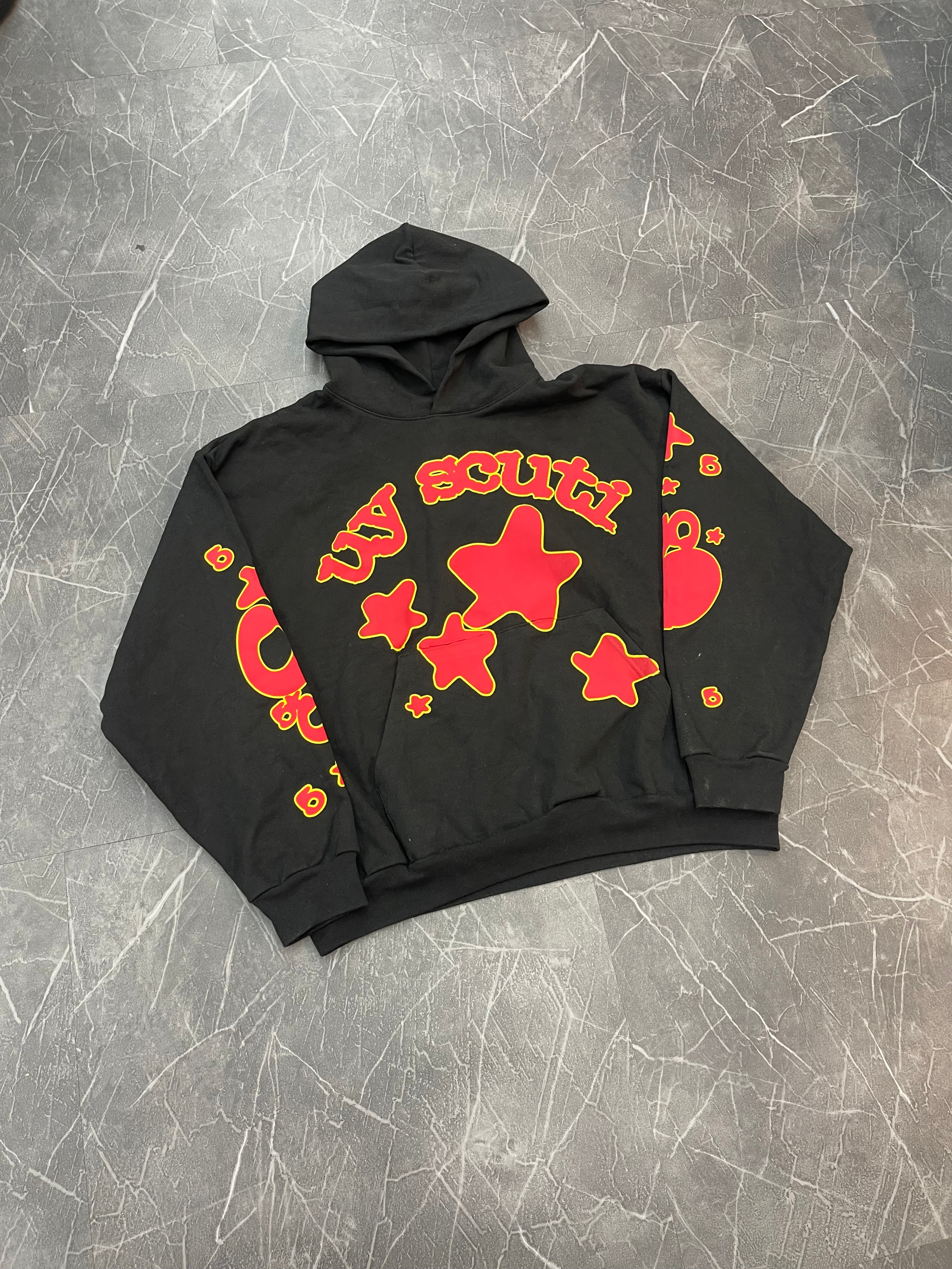 we are righteous hoodie 購入履歴あり　sp5der s Sp5der Angel Number Hoodie 'Black' SS05FW24BLK