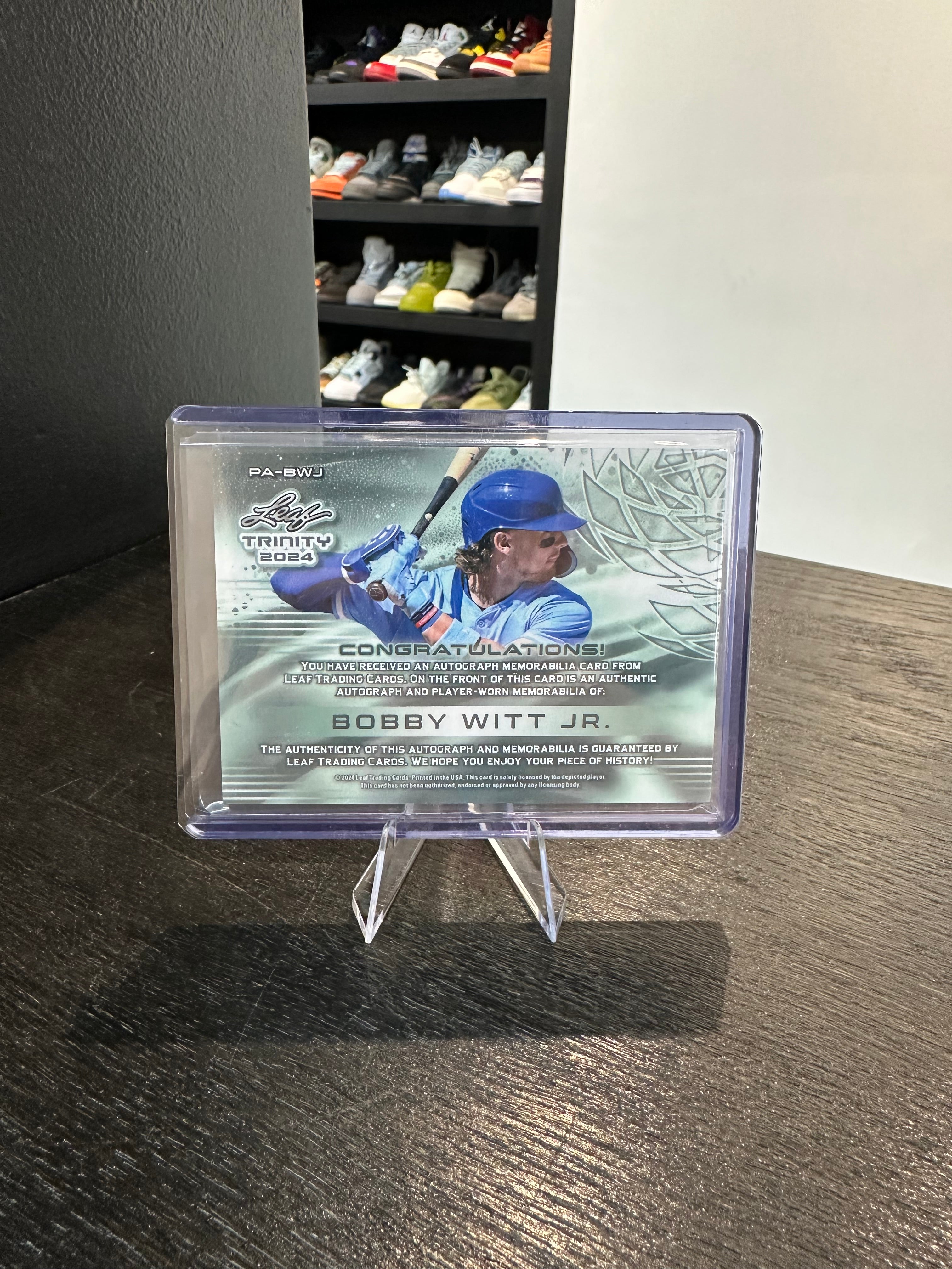 2024 Leaf Trinity Bobby Witt Jr. Patch Auto #PA-BWJ /15
