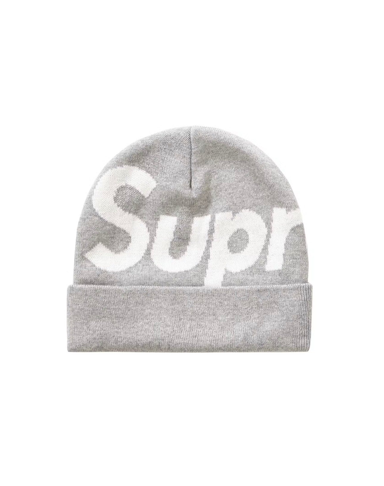 Supreme Beanie Big Logo Heather Grey
