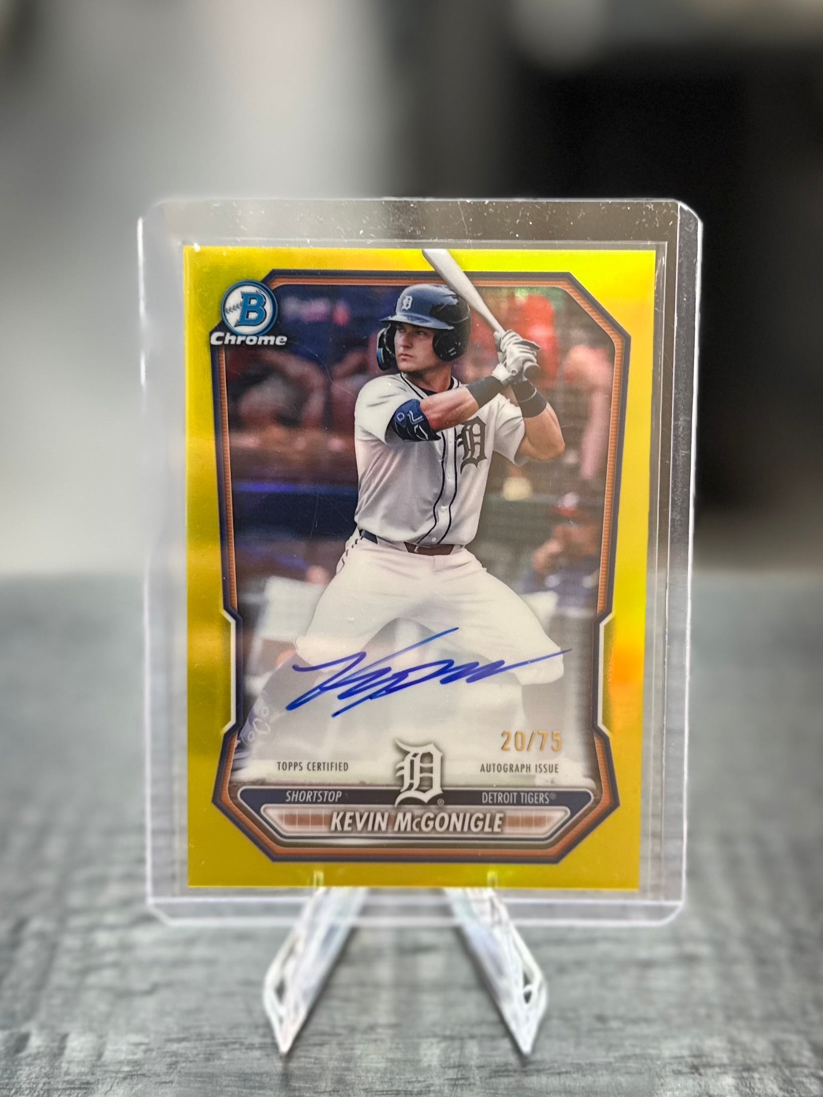 2026 Bowman Chrome Kevin McGonigle Yellow Refractor Auto /75