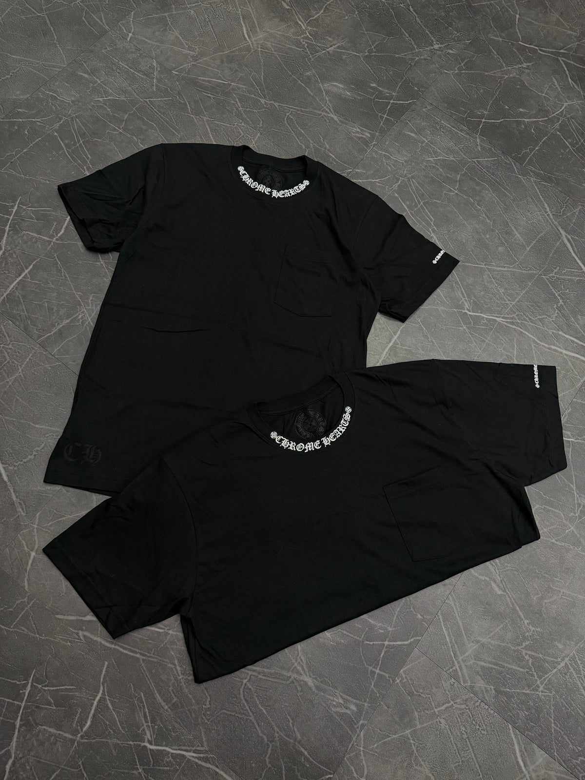 Chrome Hearts Neck Logo Pocket Crew T-shirt Black