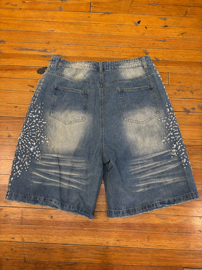 Vale Forever Sirens Jorts Rhinestone “Blue” (34)
