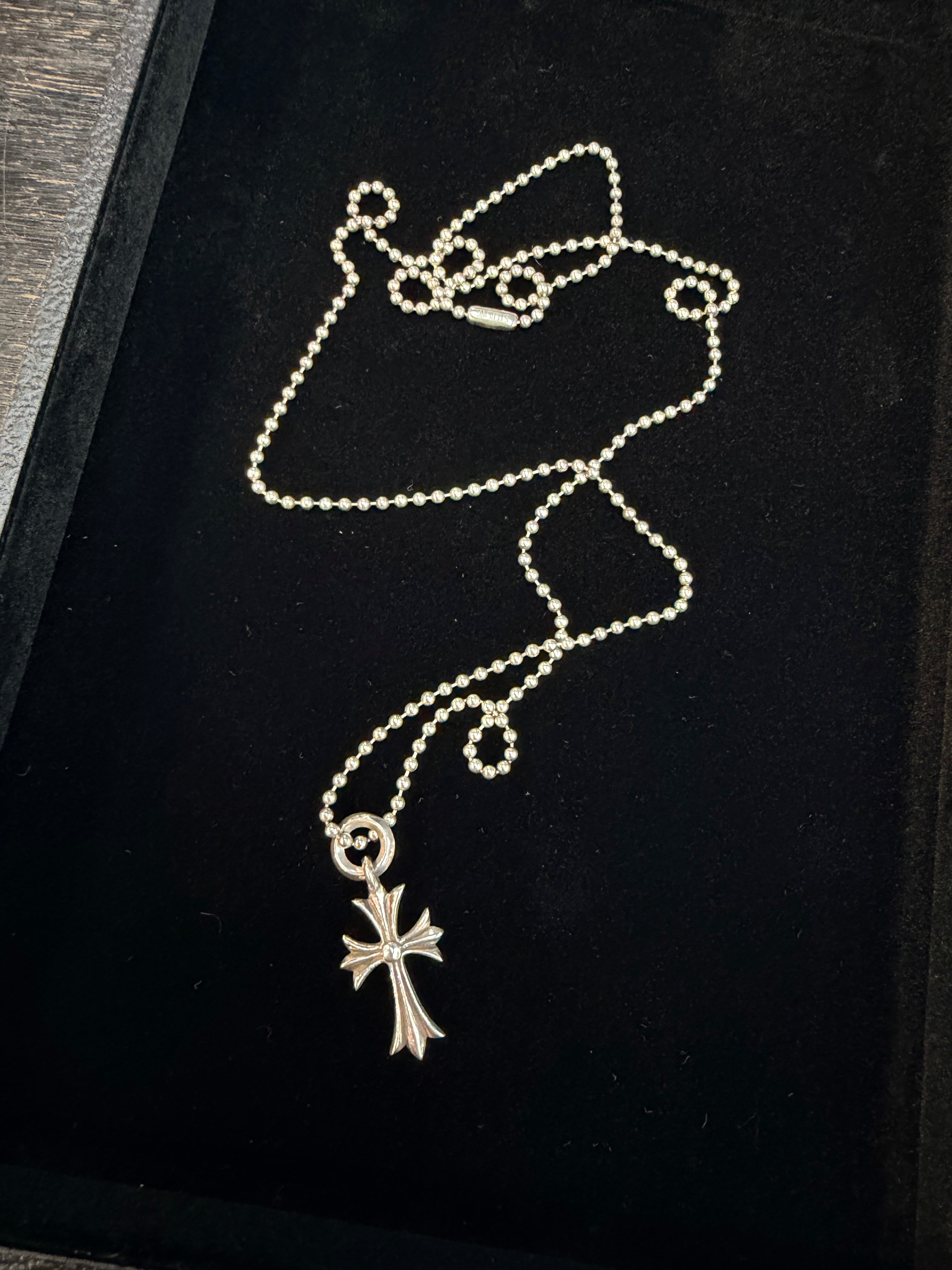 Chrome Hearts Tiny Cross Pendant & Ball Chain