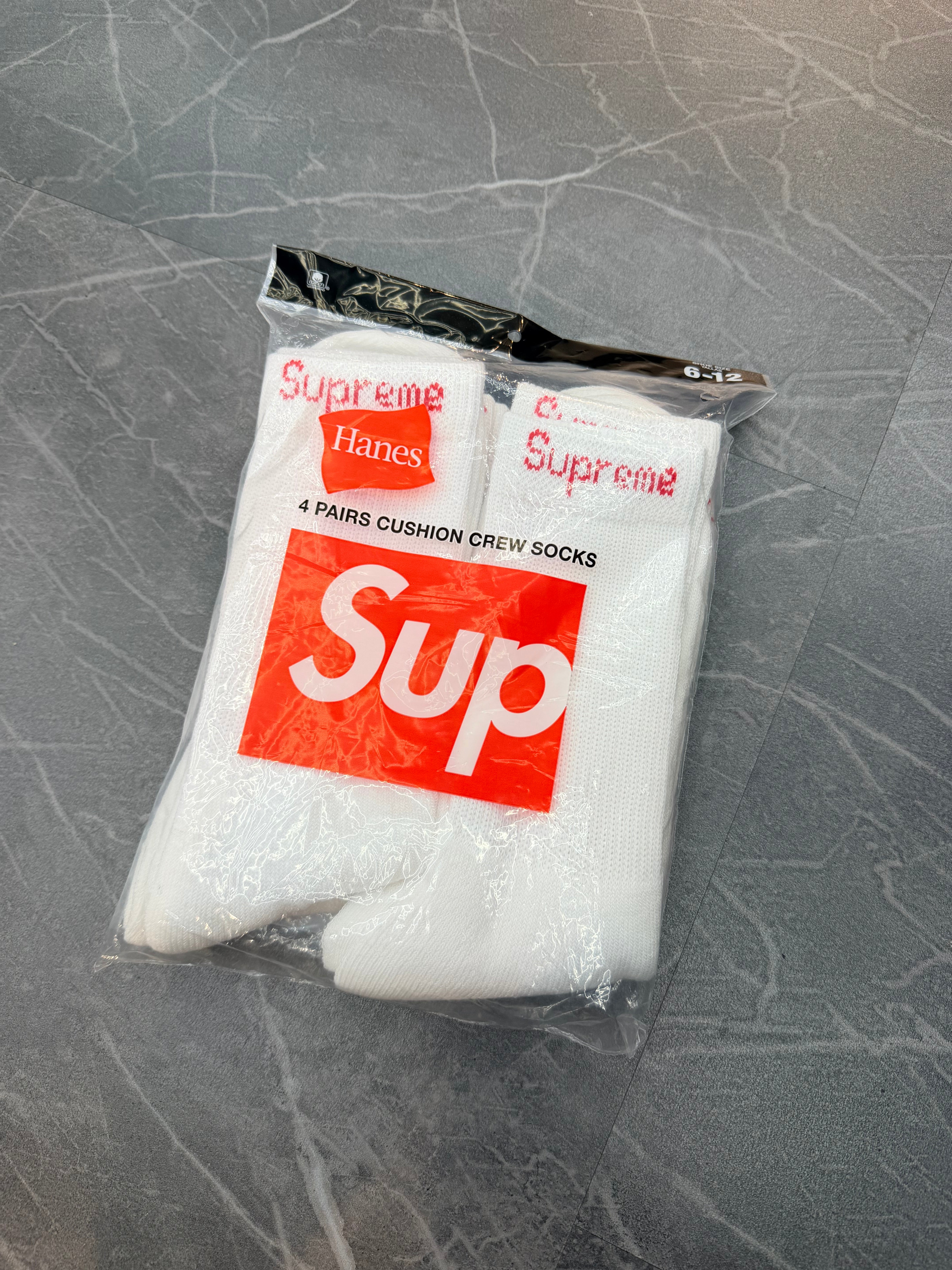 Supreme Socks White (Pack of 4)