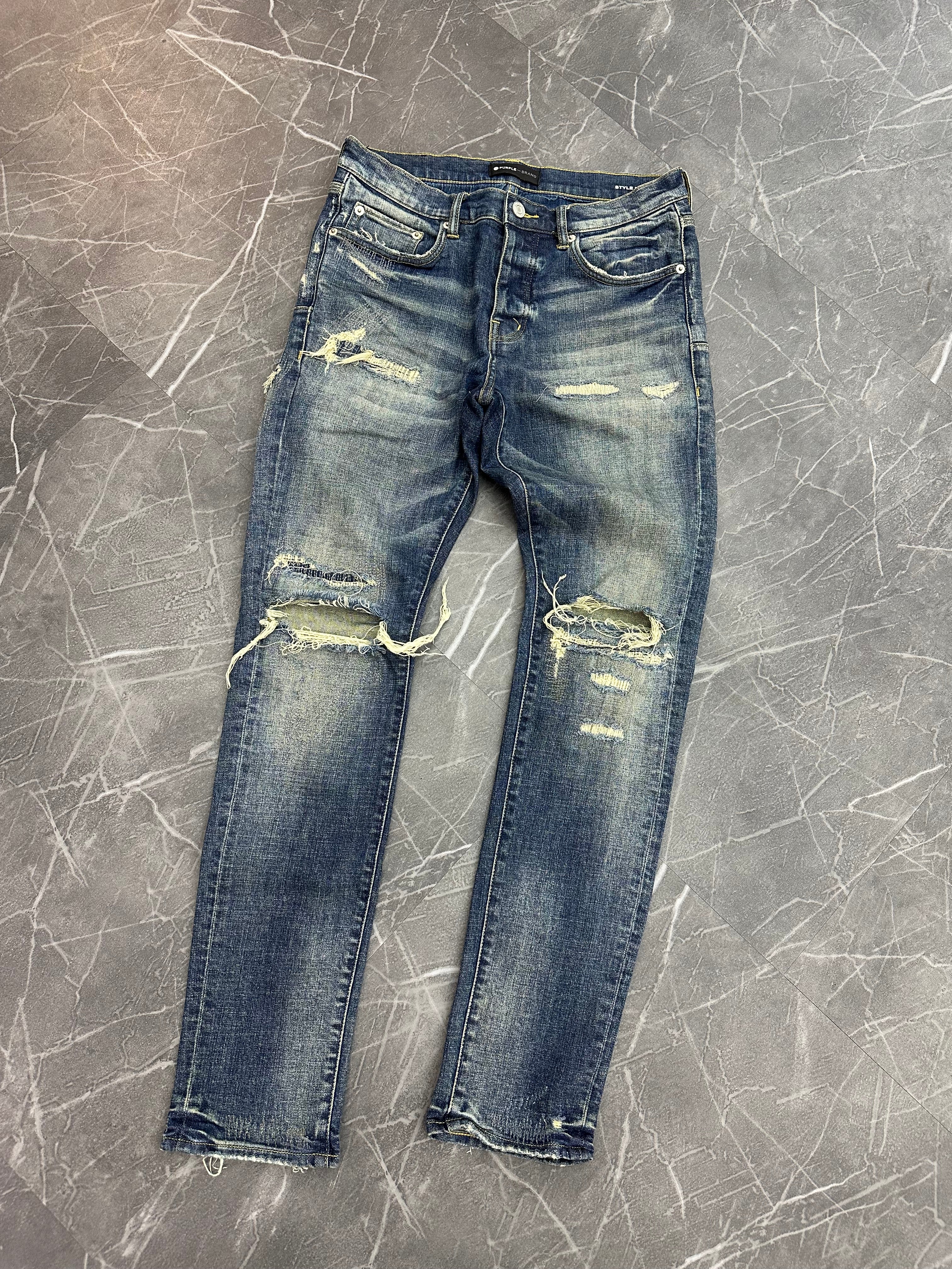 Purple Brand Jeans Dark Wash Ripped (34)