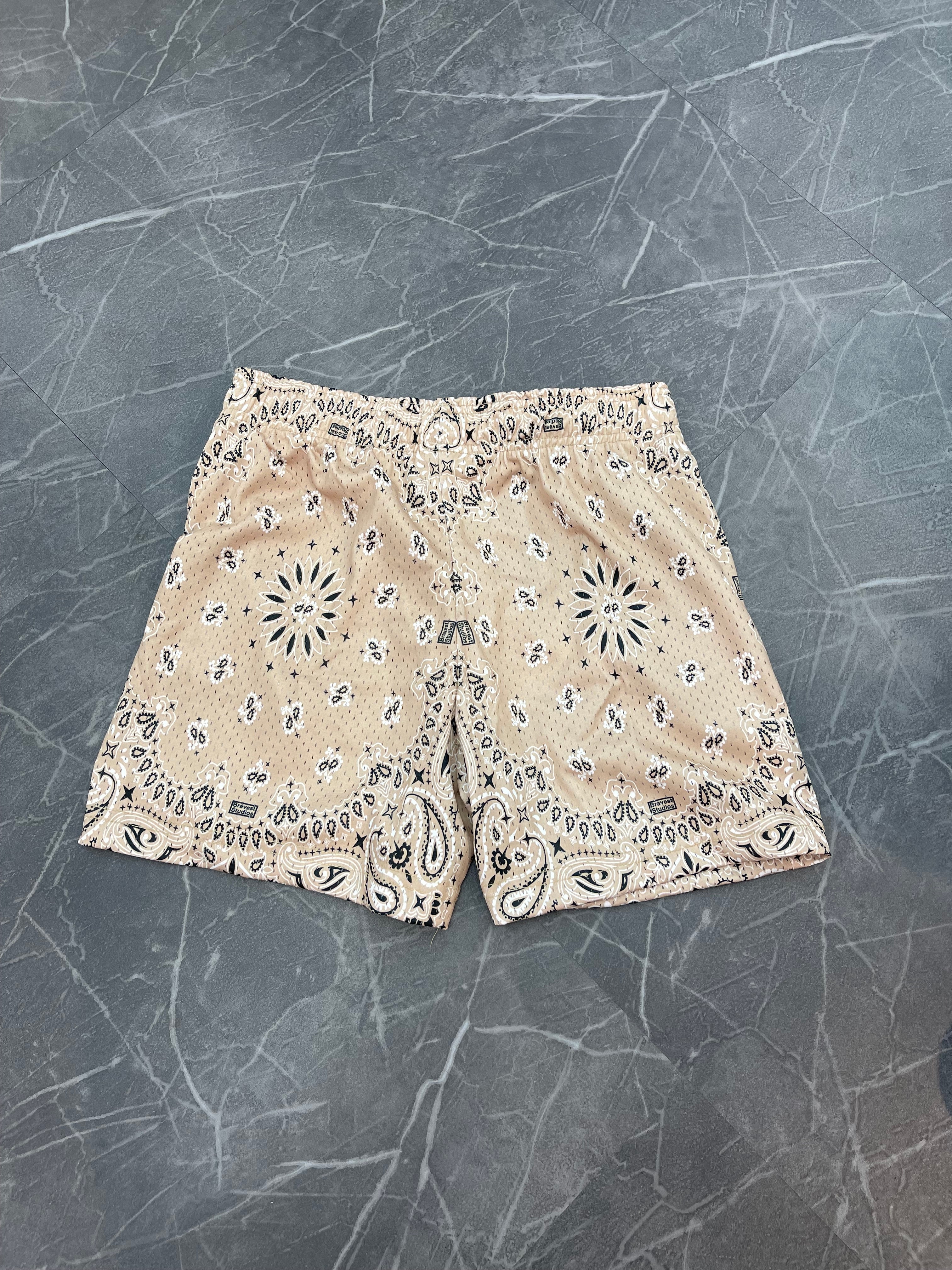 Bravest Studios Brown Paisley Shorts