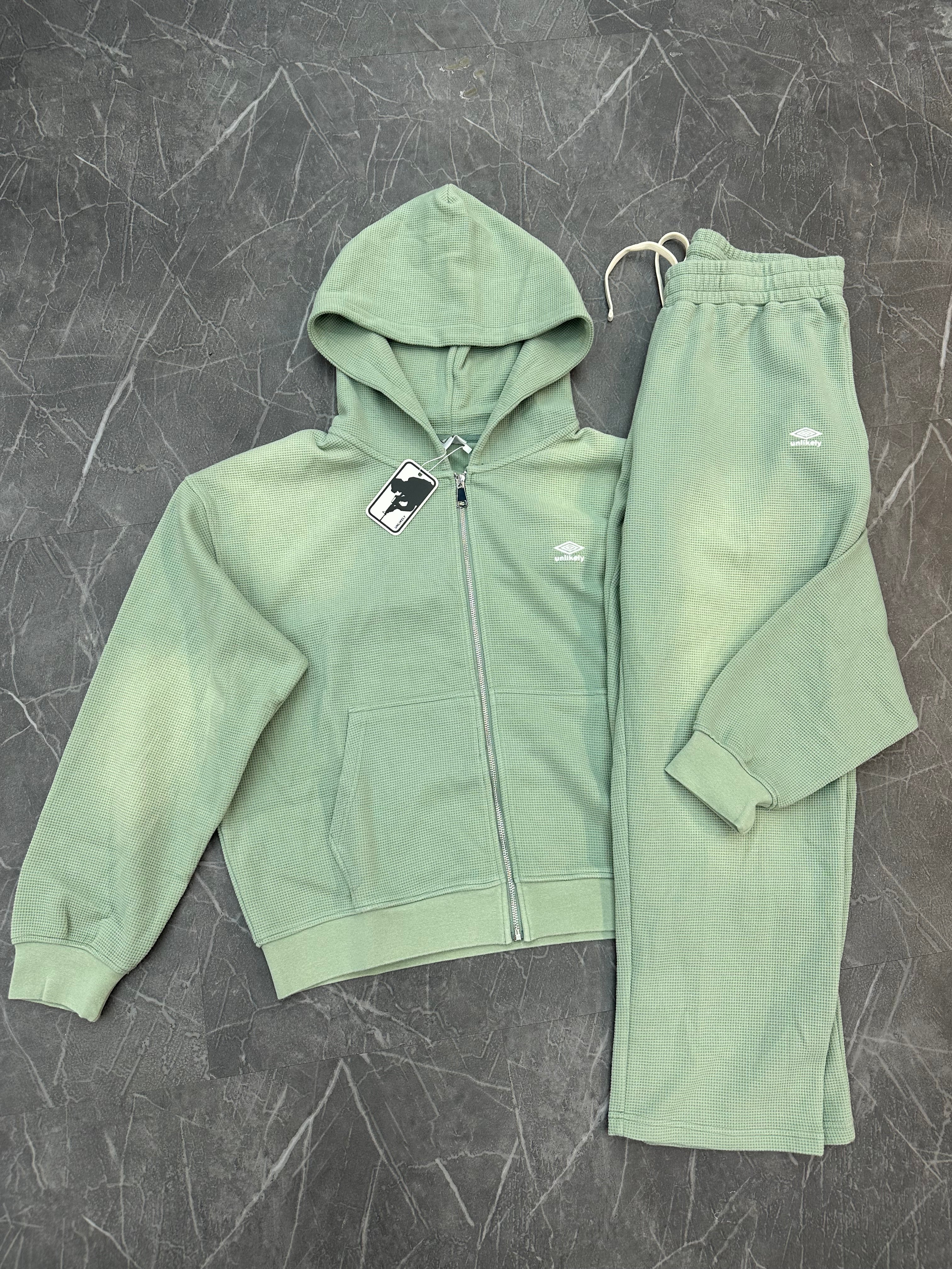 Unlikely Streetwear Mint Green Faded Thermal Set