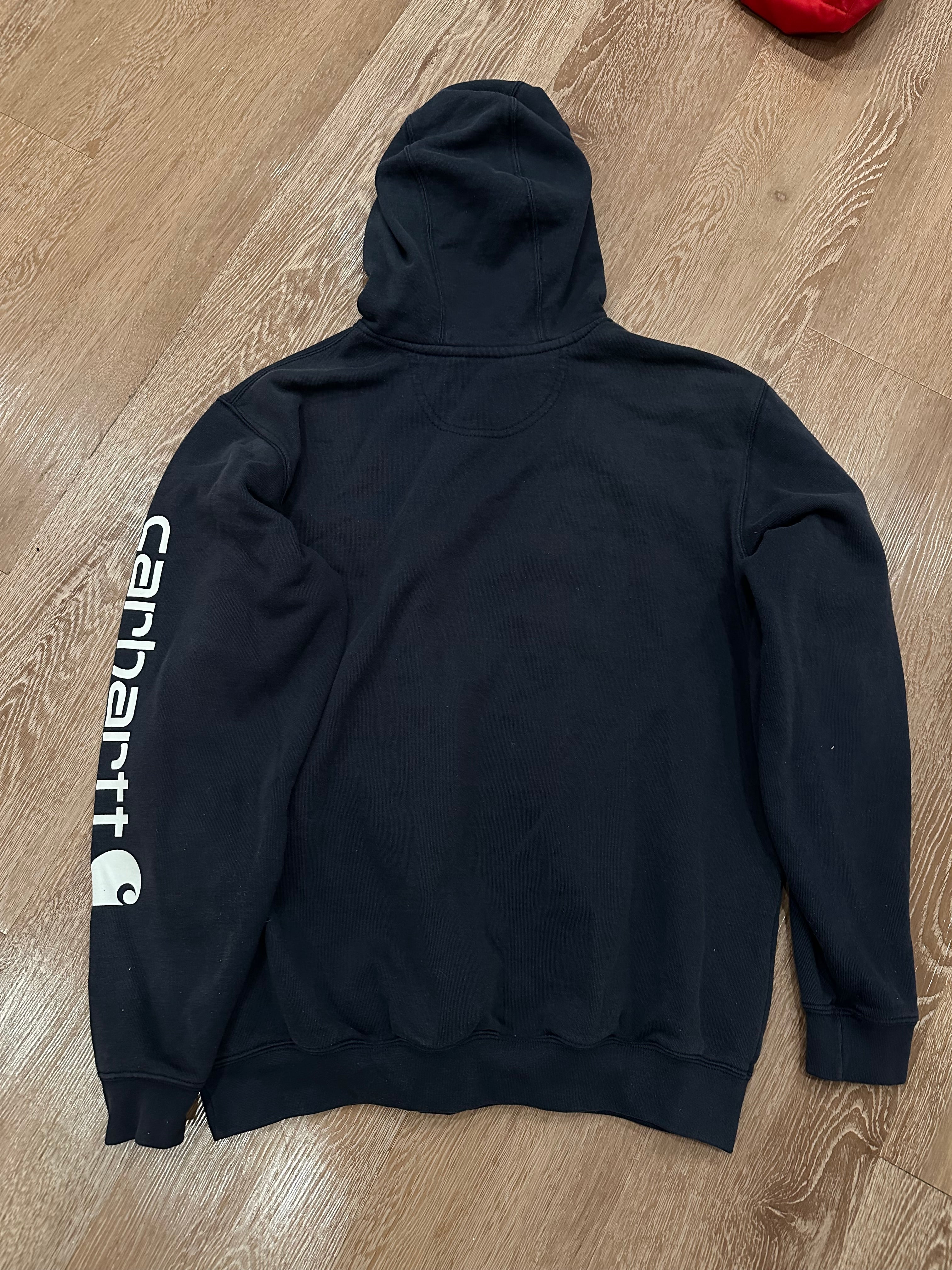 Y2K Carhartt Hoodie Washed Black (M)