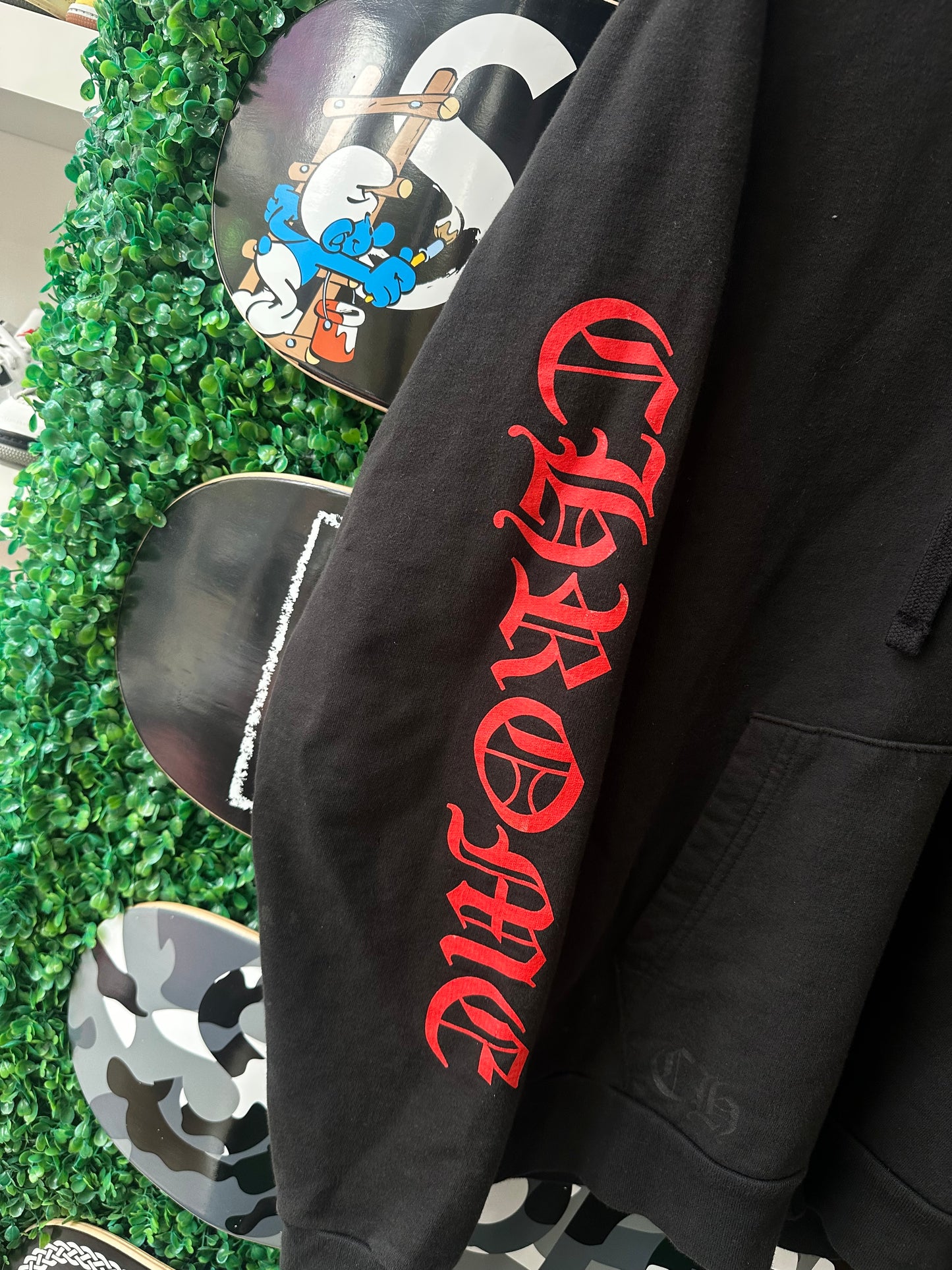 Chrome Hearts Red Cross Zip Up Hoodie