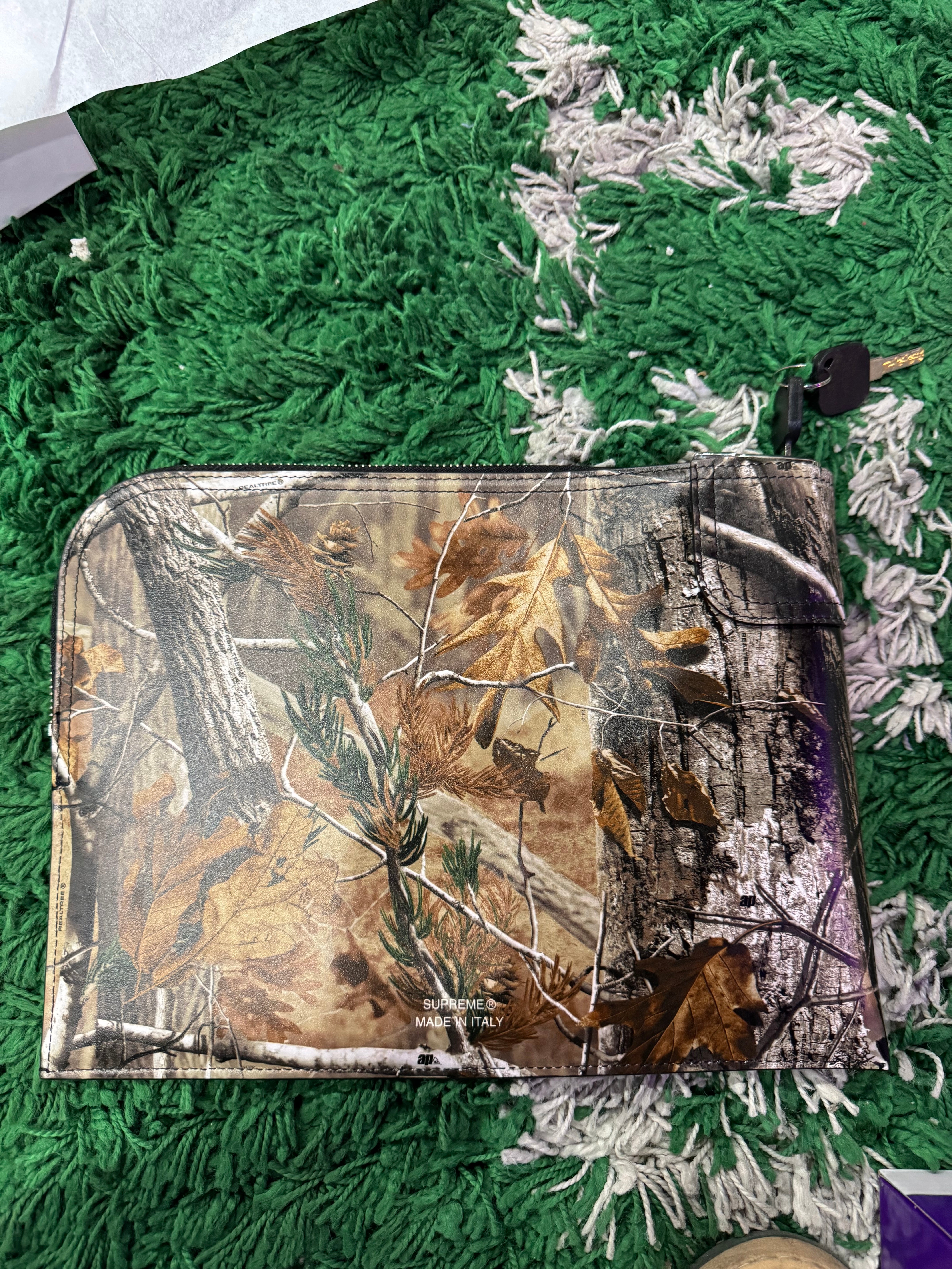 Supreme Leather Money Bag “Realtree Hardwoods Camo”