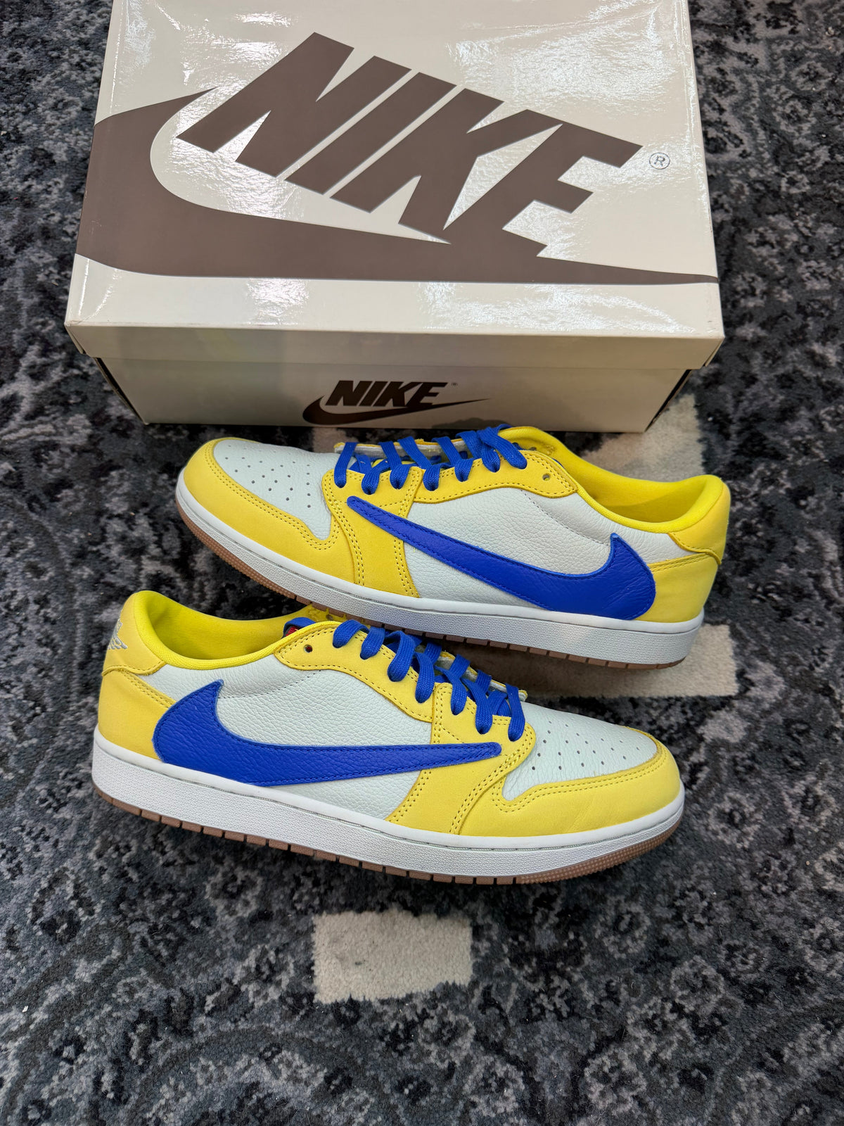 Jordan 1 Low Travis Scott “Canary” (Size 12M) (Lightly Worn) - Image 1