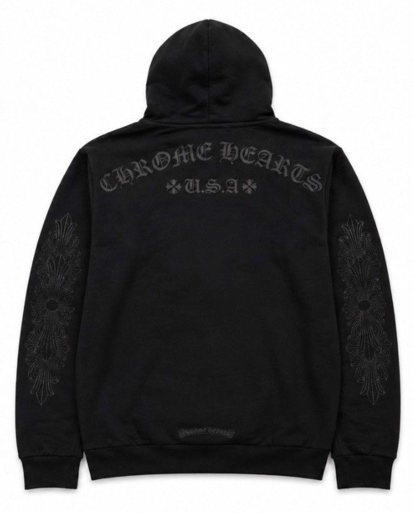 Chrome Hearts Online Exclusive Black Floral Hoodie