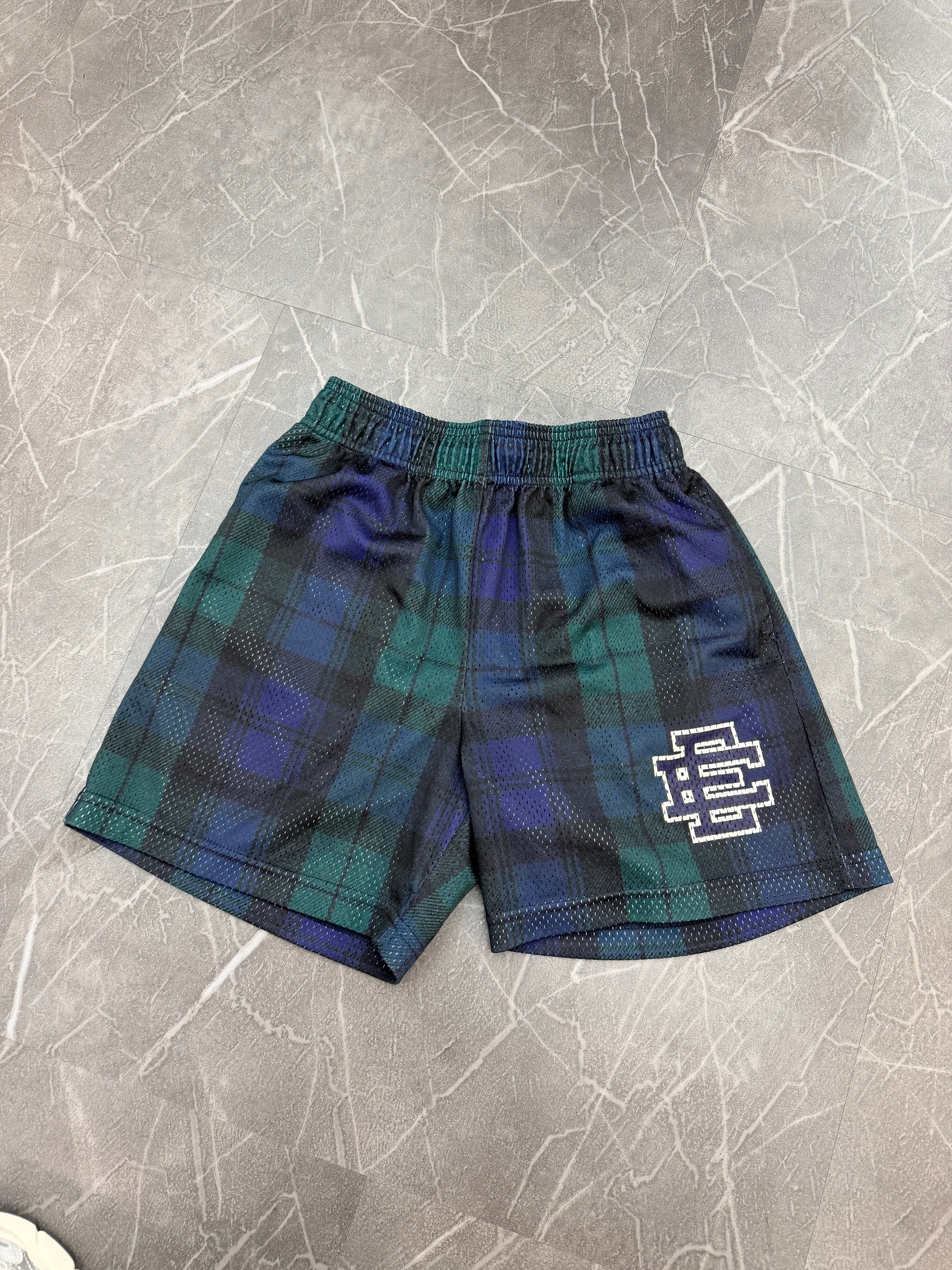 Eric Emanuel Shorts “Navy/Green Plaid”