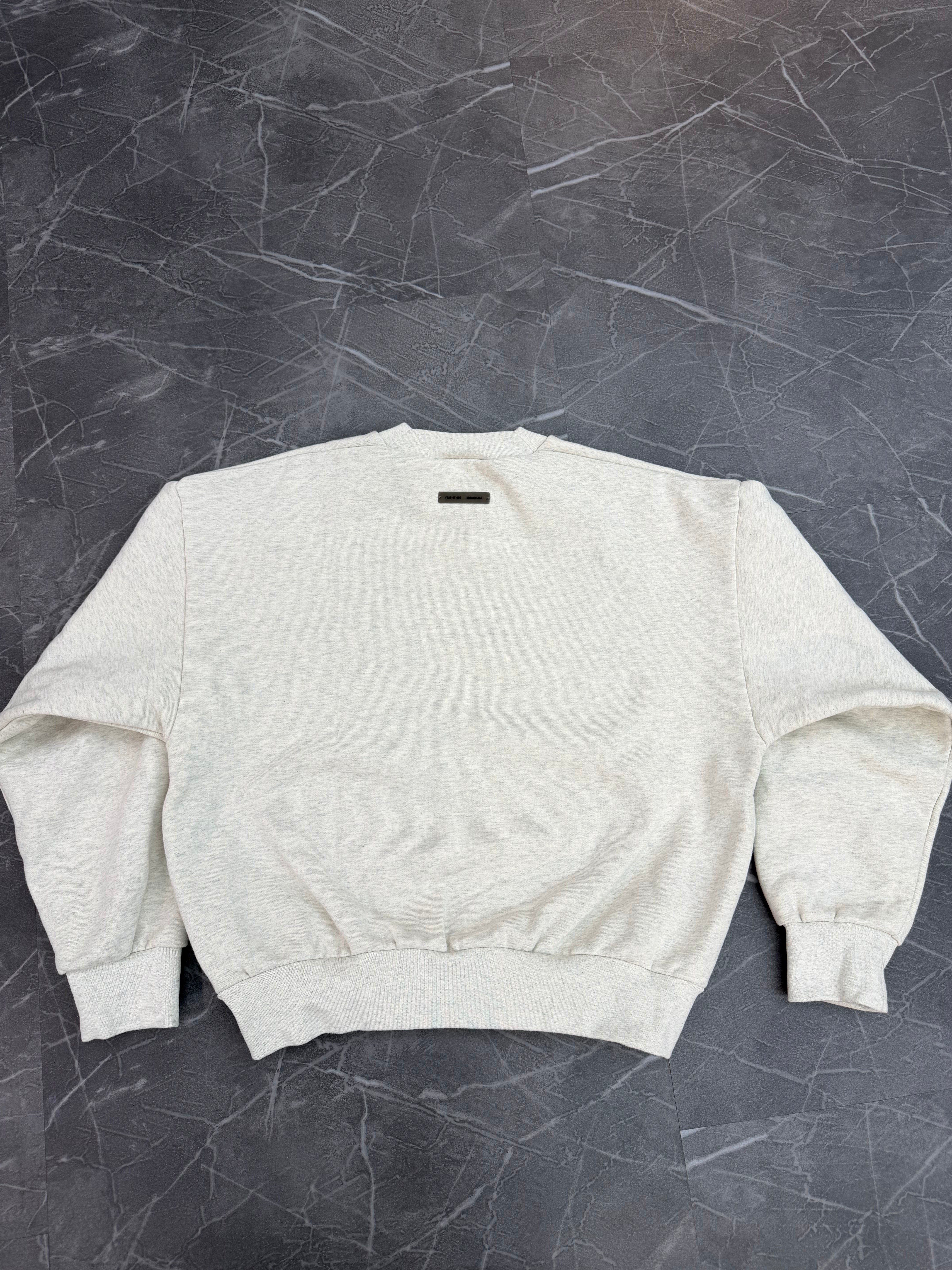 Essentials Embossed Crewneck “Light Oatmeal”