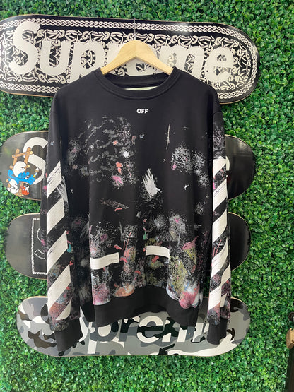 Off White Galaxy Brush Crewneck