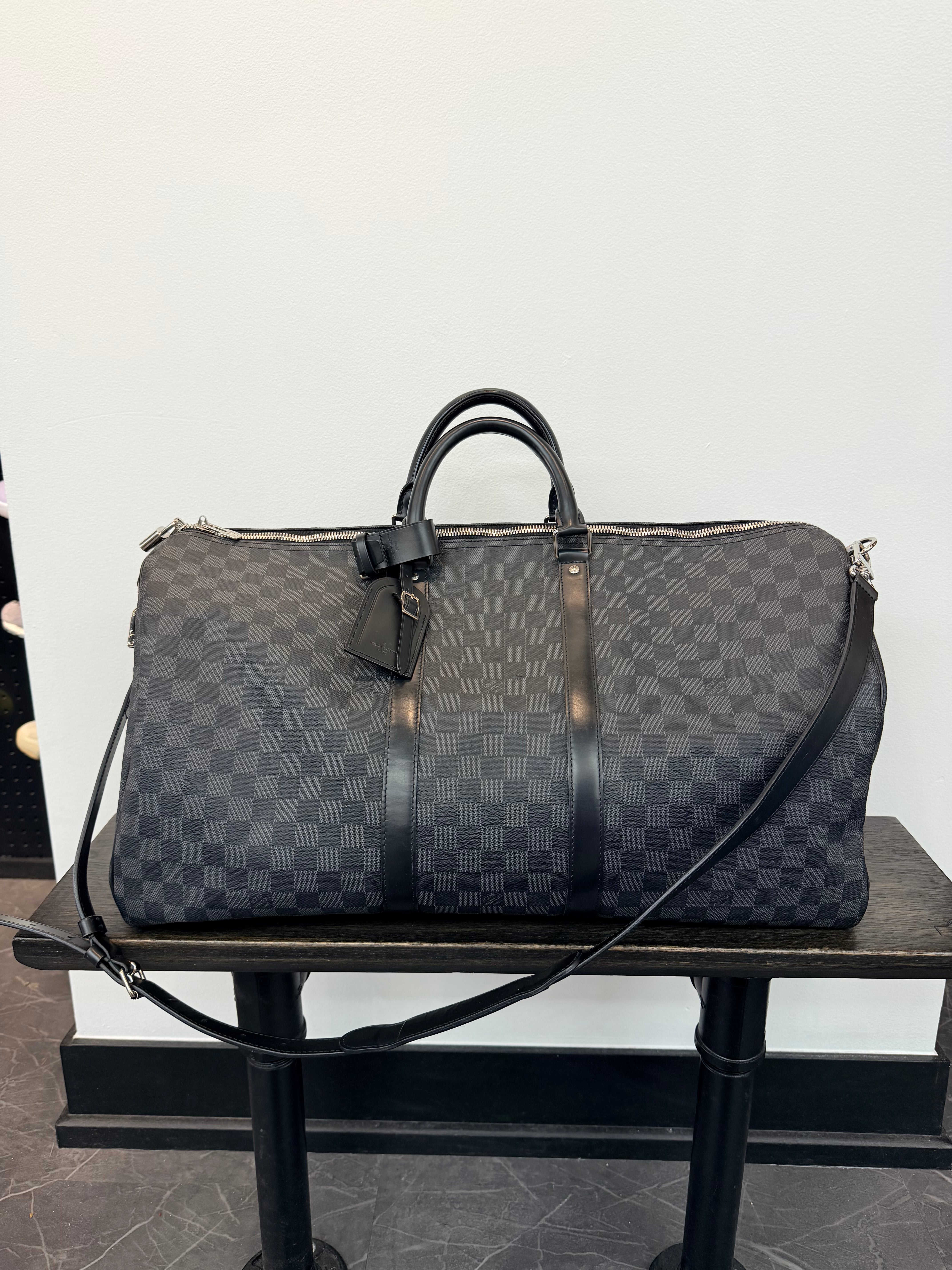 Louis Vuitton Black Monogram Duffle Bag