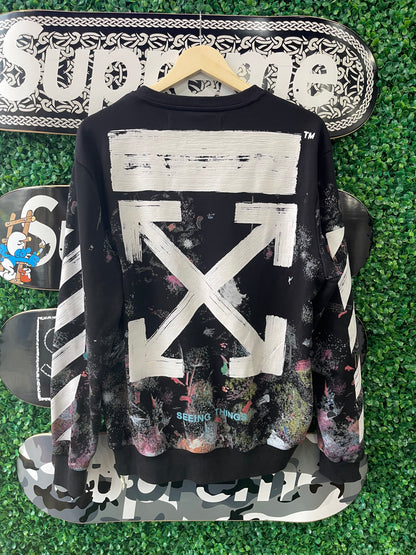 Off White Galaxy Brush Crewneck