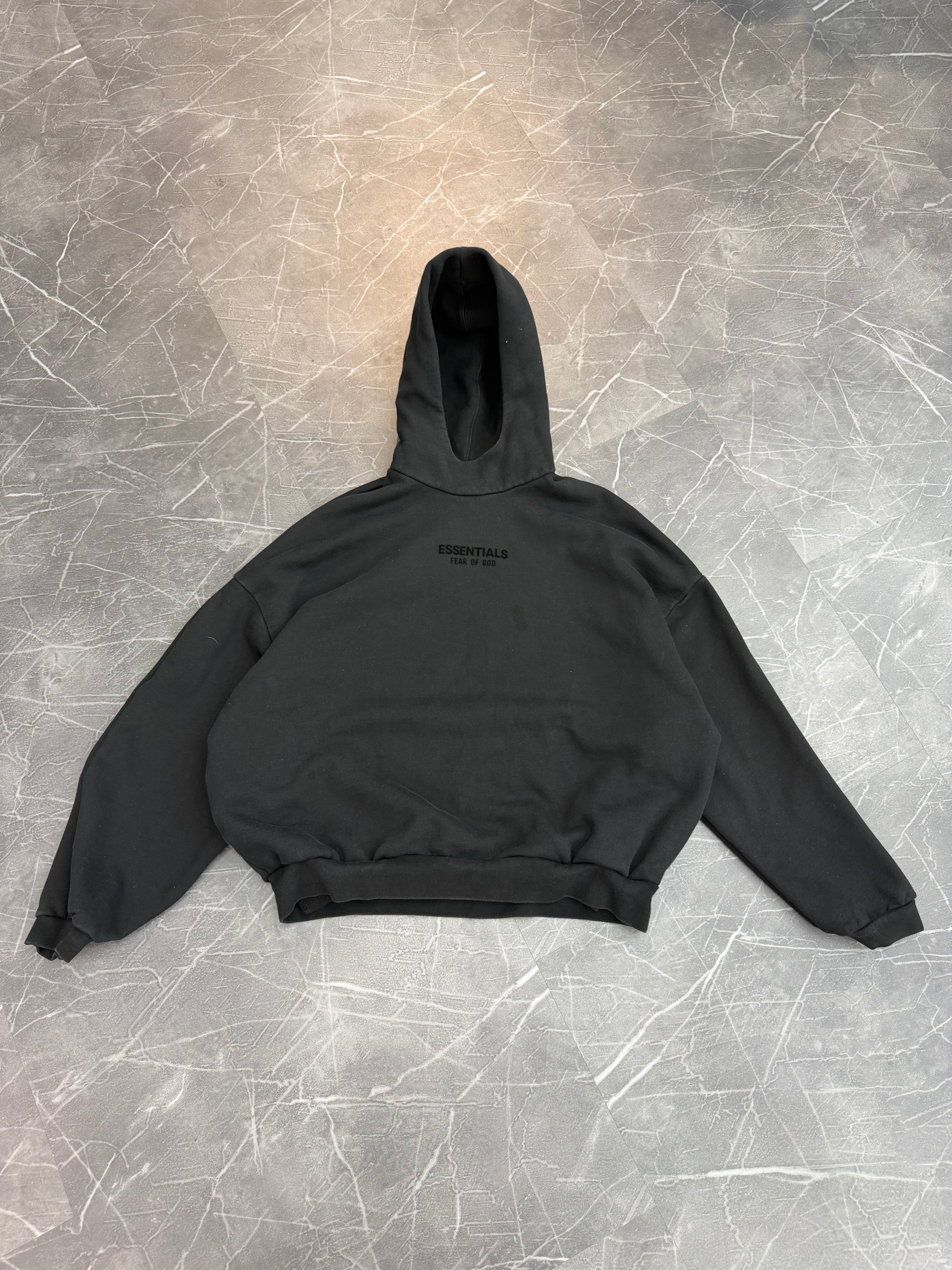 Essentials Hoodie Tiny Center Logo Black