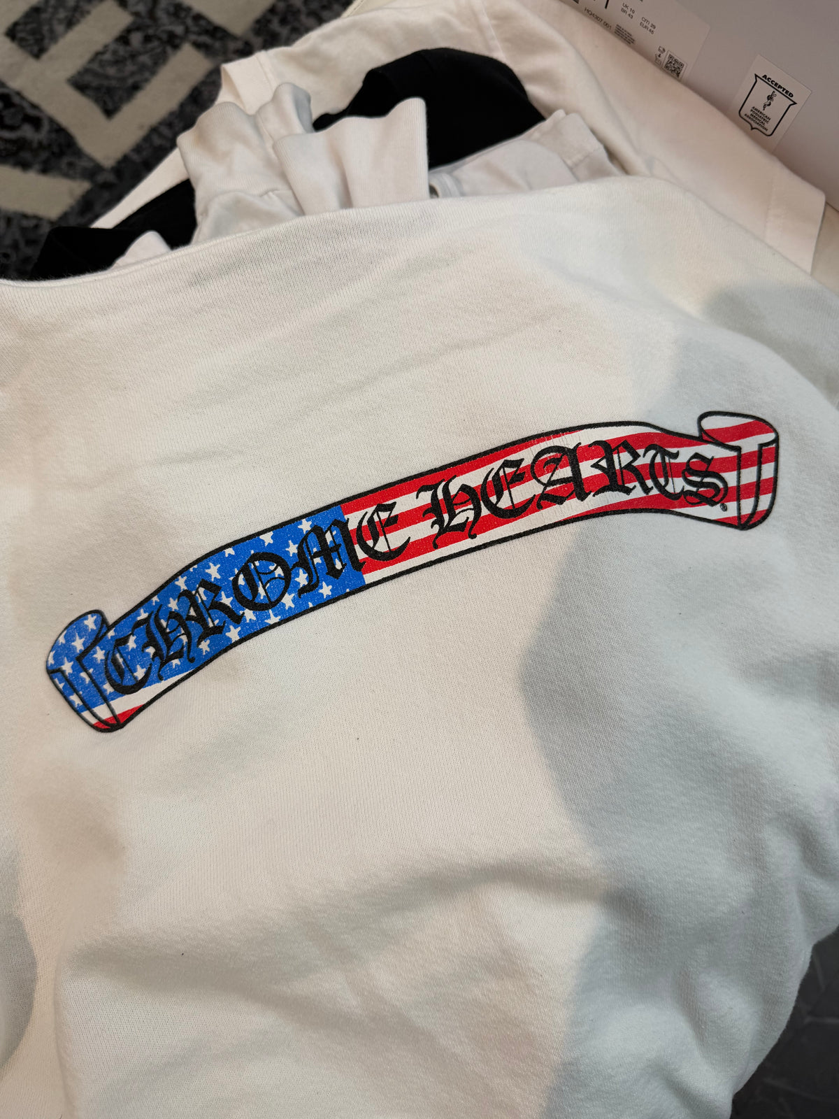 Chrome Hearts Matty Boy USA Pullover Hoodie White