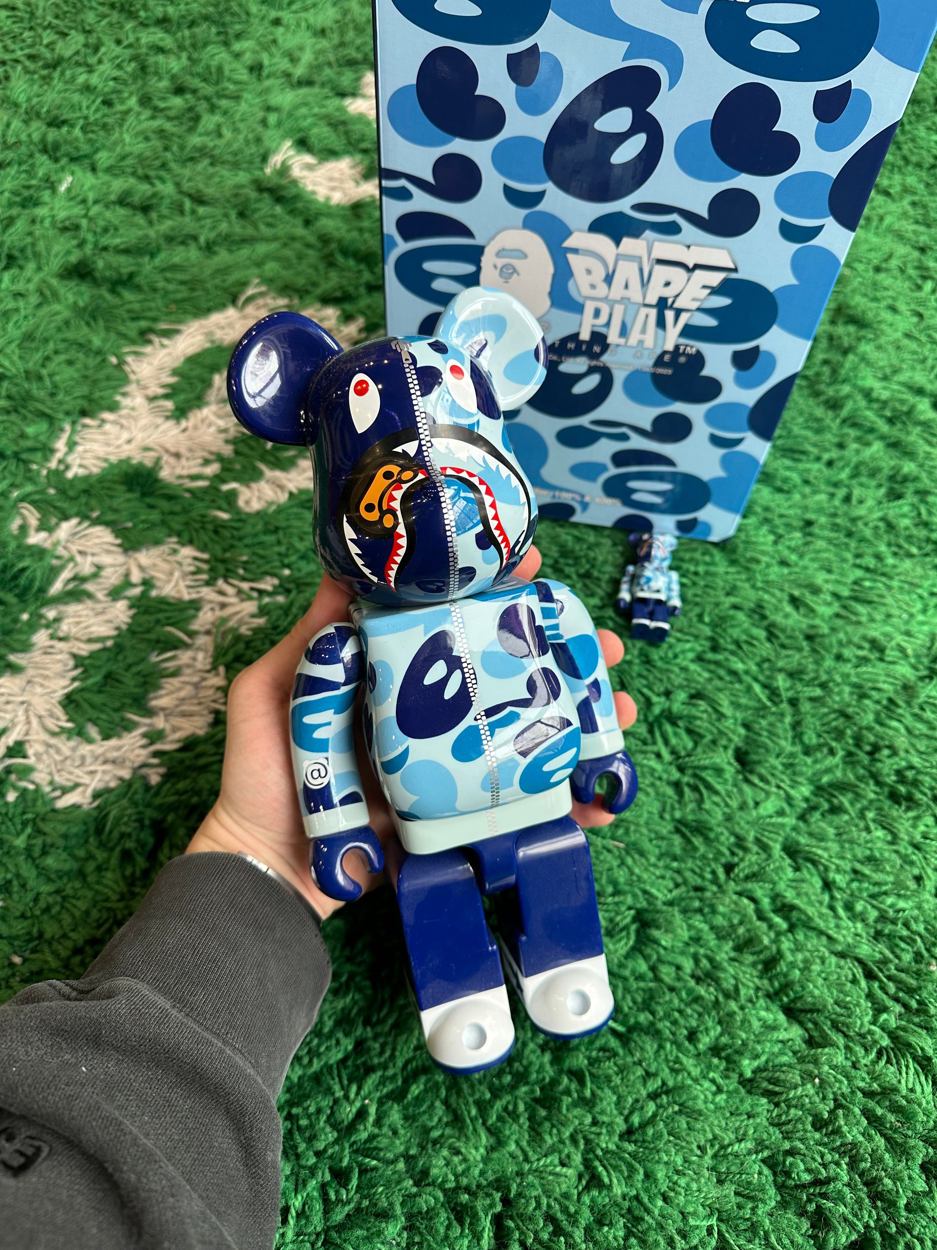Bape BearBrick Blue Shark Camo