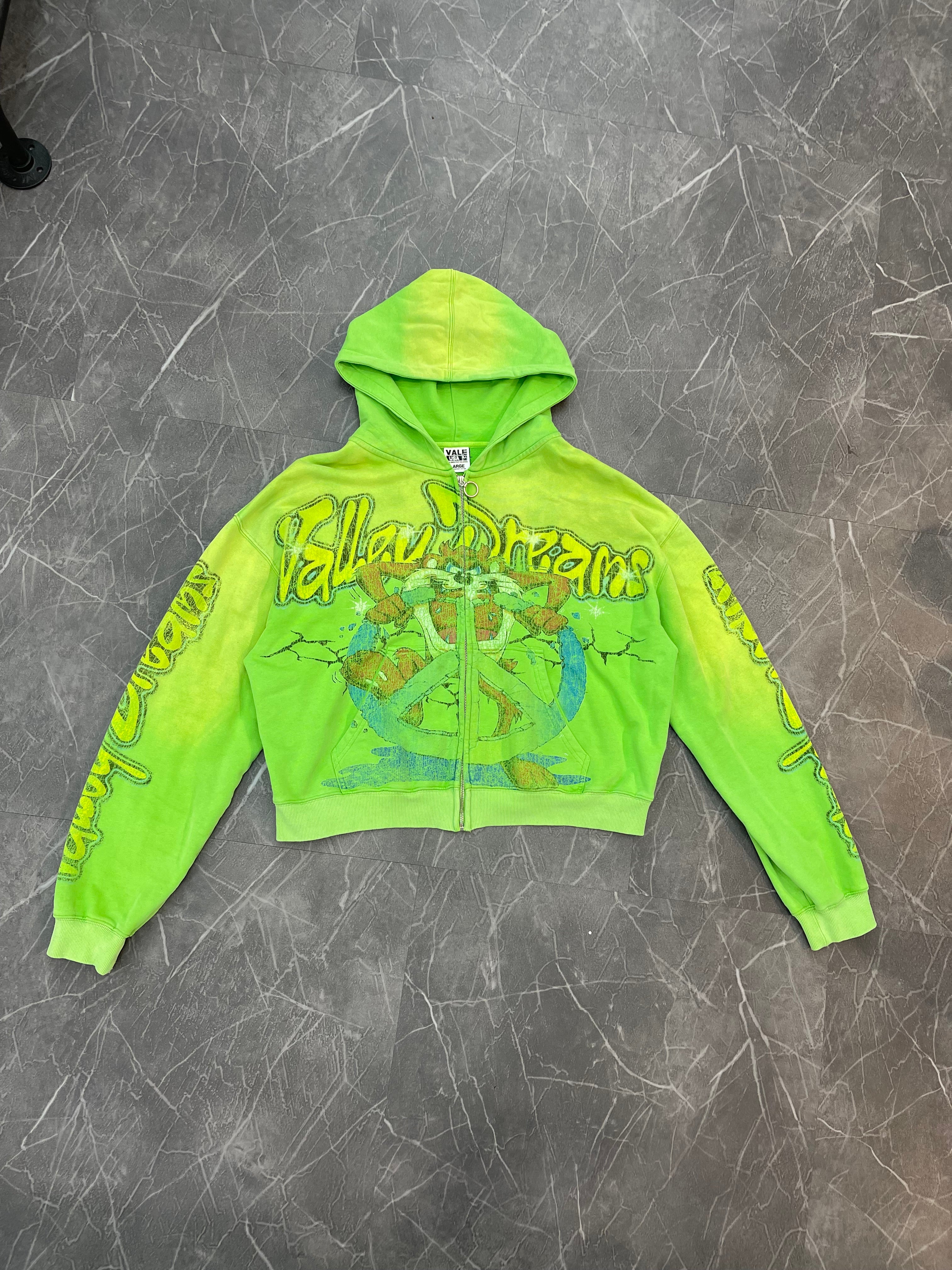 Vale Zip-Up Taz Hoodie “Lime”