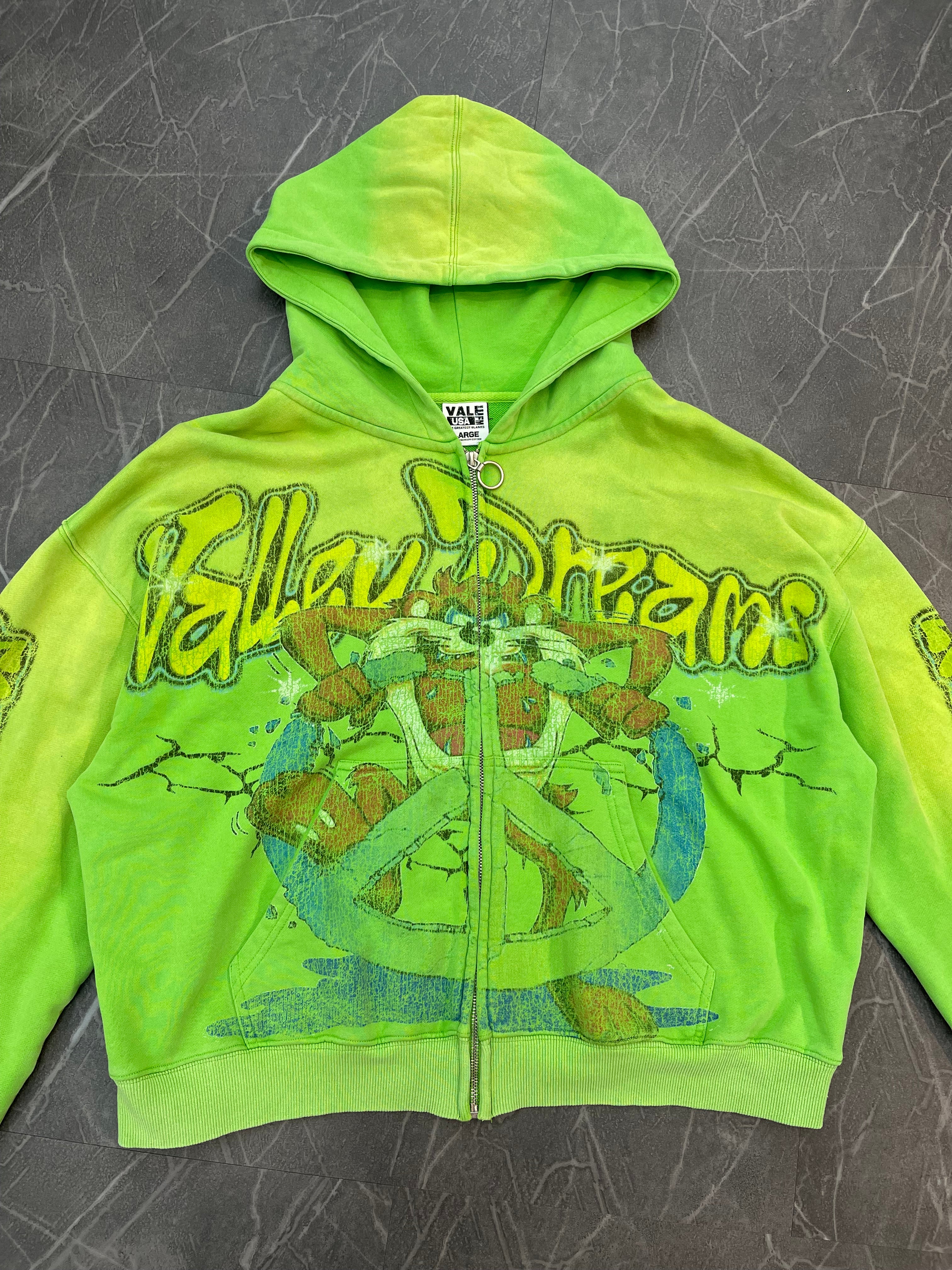 Vale Zip-Up Taz Hoodie “Lime”
