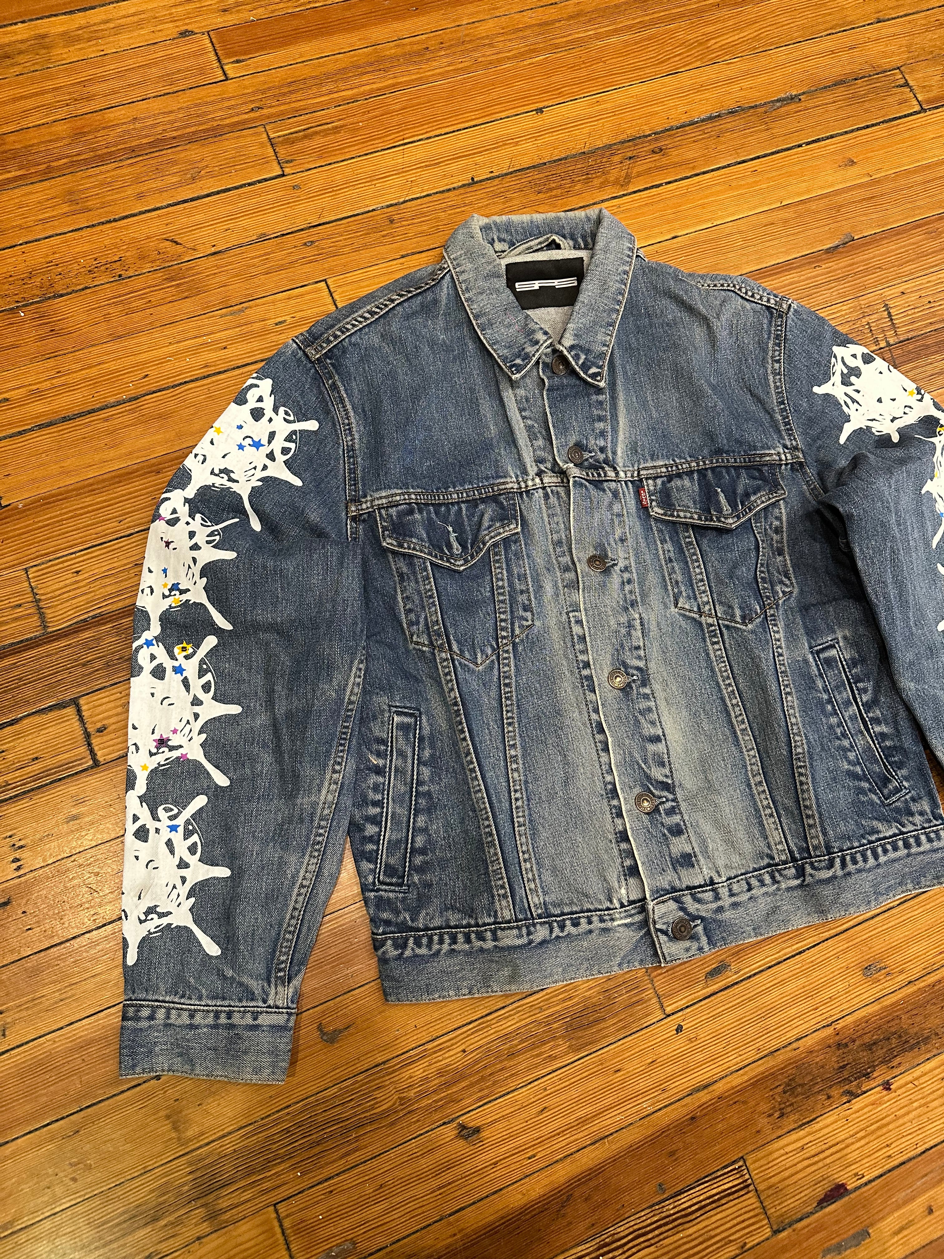 Sp5der Web Denim Trucker Jacket “Medium Wash”